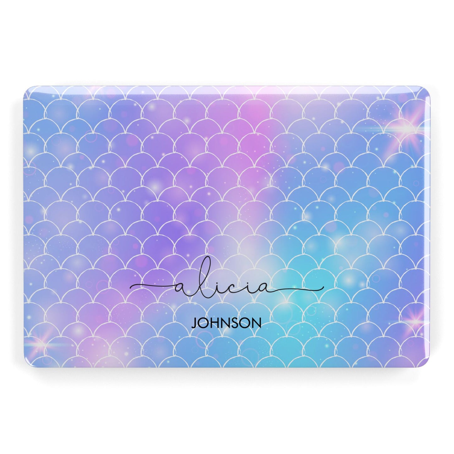 Personalised Mermaid Glitter with Names Apple MacBook Case