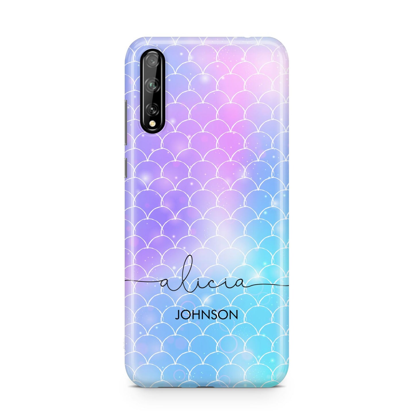 Personalised Mermaid Glitter with Names Huawei Enjoy 10s Phone Case