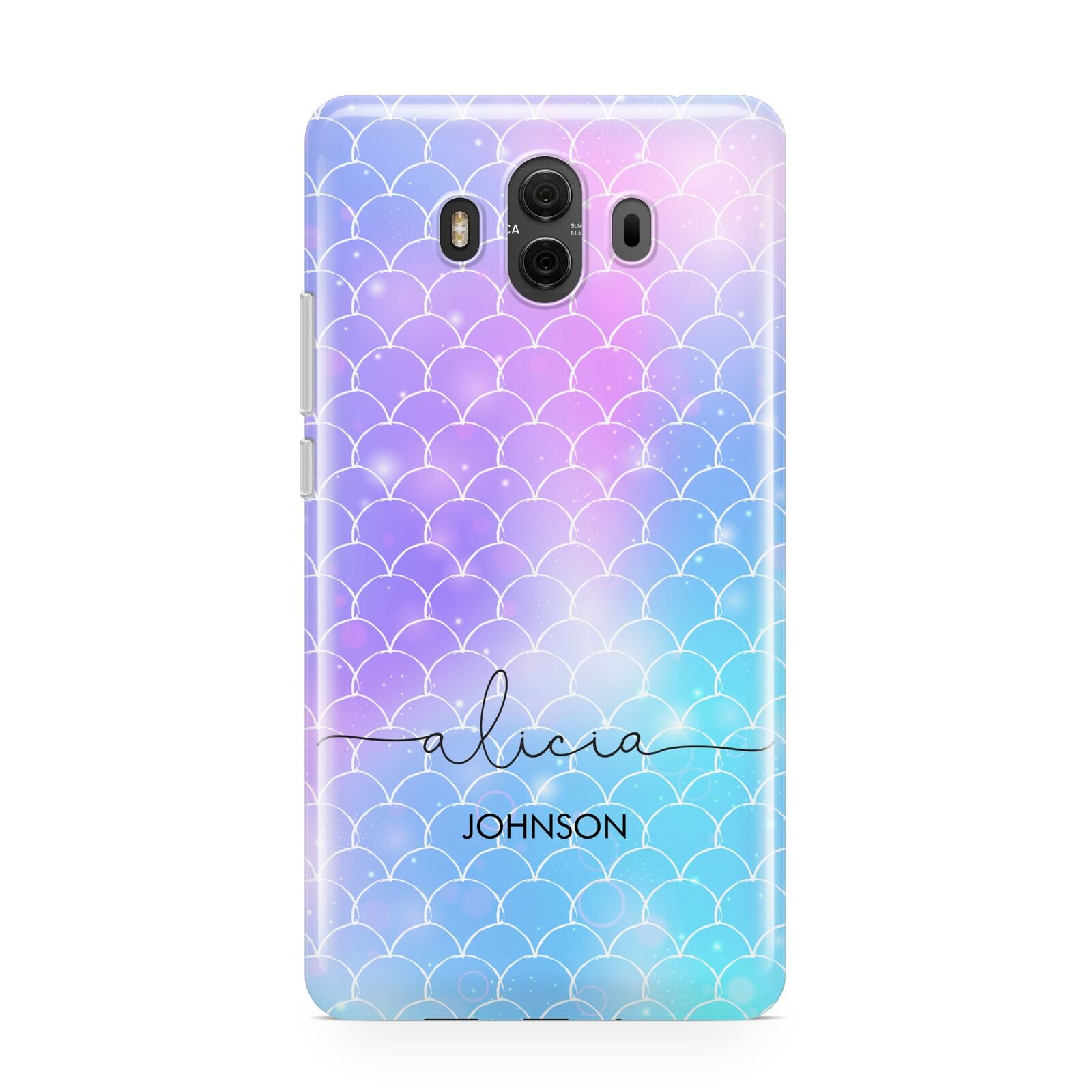 Personalised Mermaid Glitter with Names Huawei Mate 10 Protective Phone Case