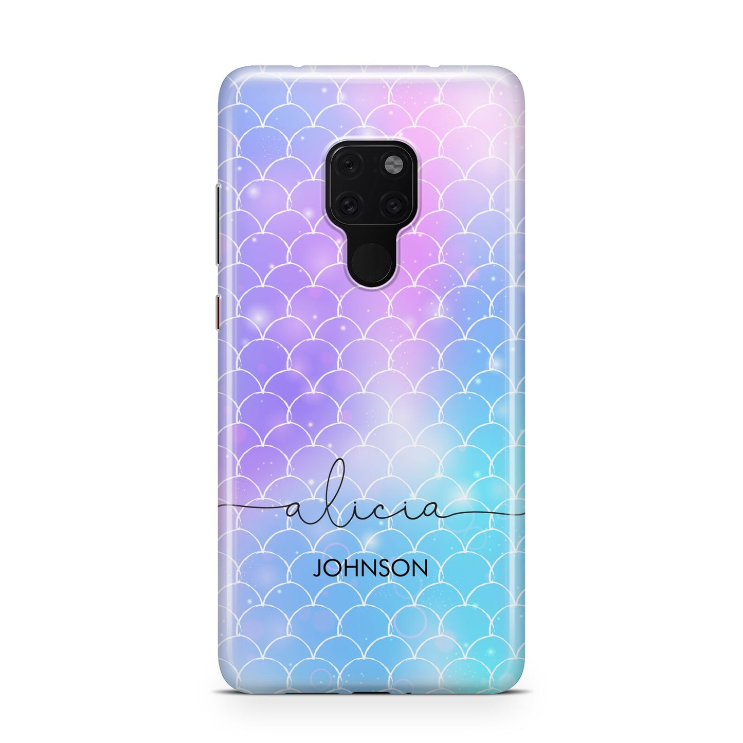 Personalised Mermaid Glitter with Names Huawei Mate 20 Phone Case