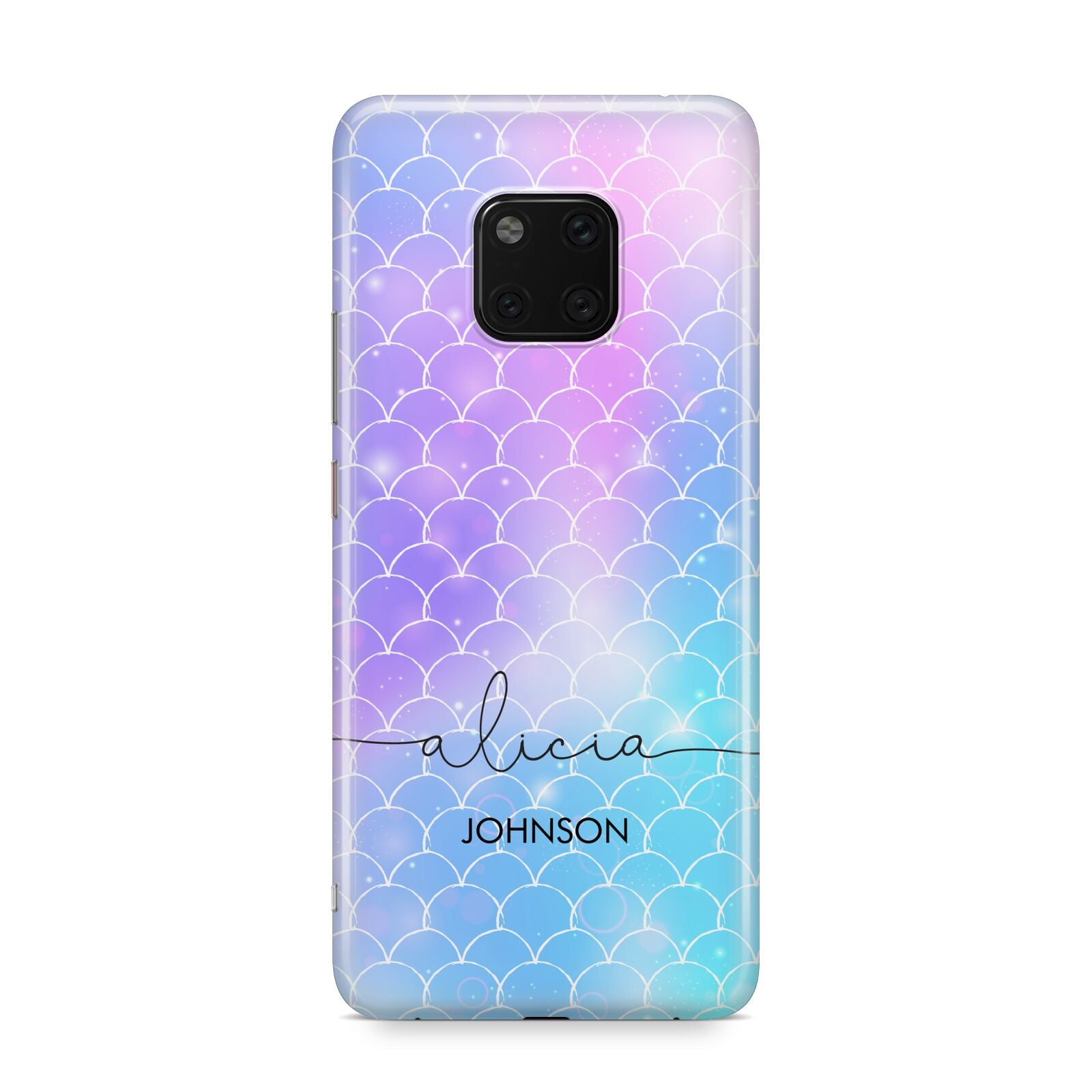 Personalised Mermaid Glitter with Names Huawei Mate 20 Pro Phone Case