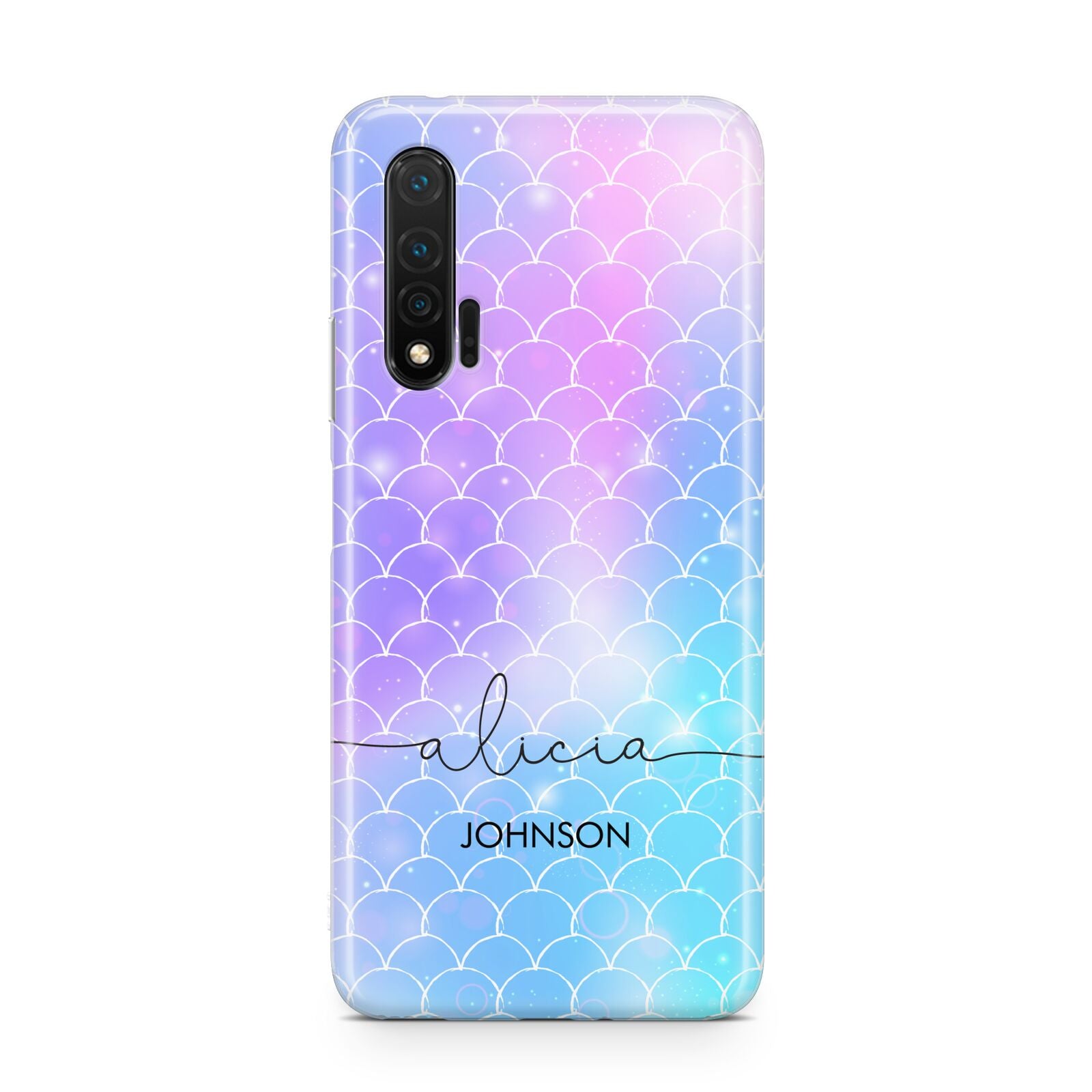 Personalised Mermaid Glitter with Names Huawei Nova 6 Phone Case