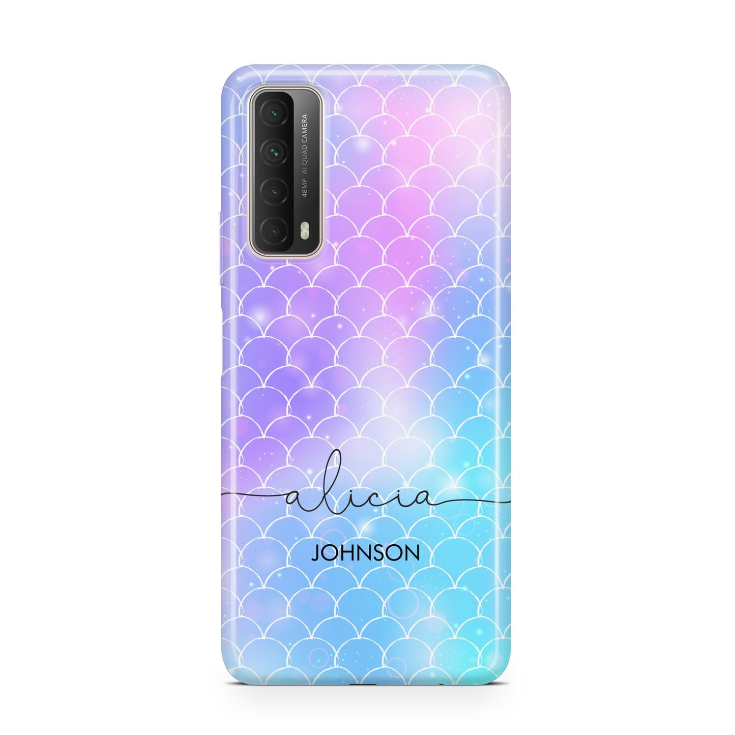 Personalised Mermaid Glitter with Names Huawei P Smart 2021