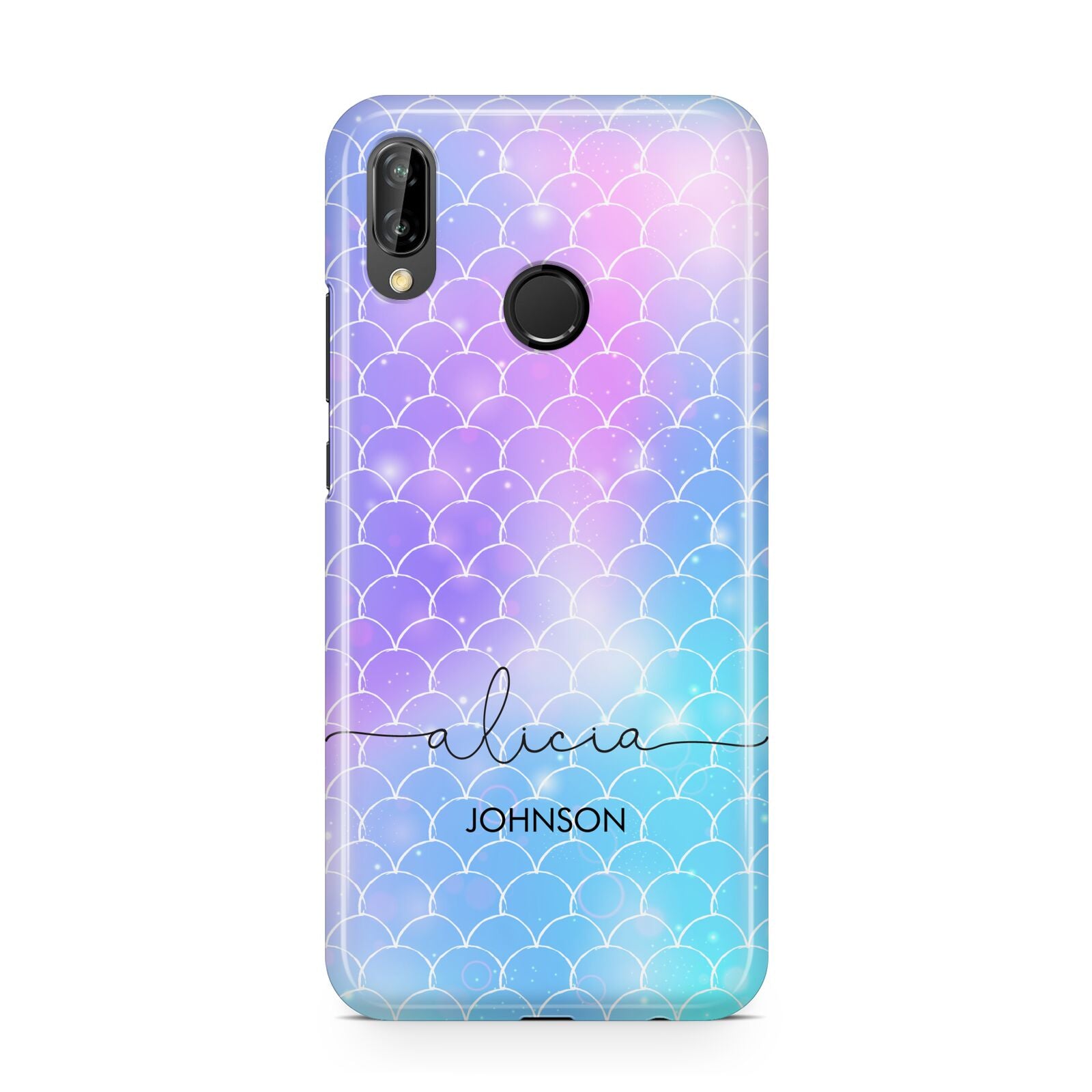 Personalised Mermaid Glitter with Names Huawei P20 Lite Phone Case