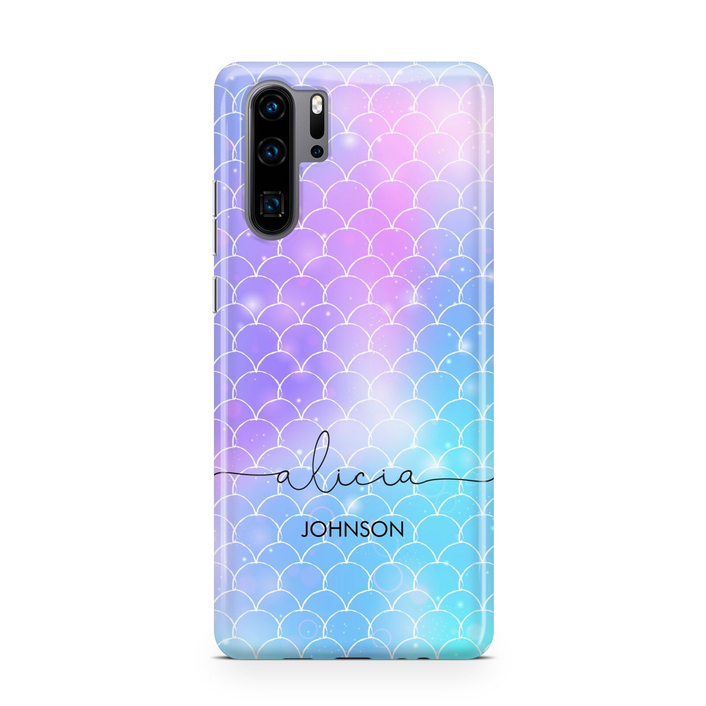 Personalised Mermaid Glitter with Names Huawei P30 Pro Phone Case