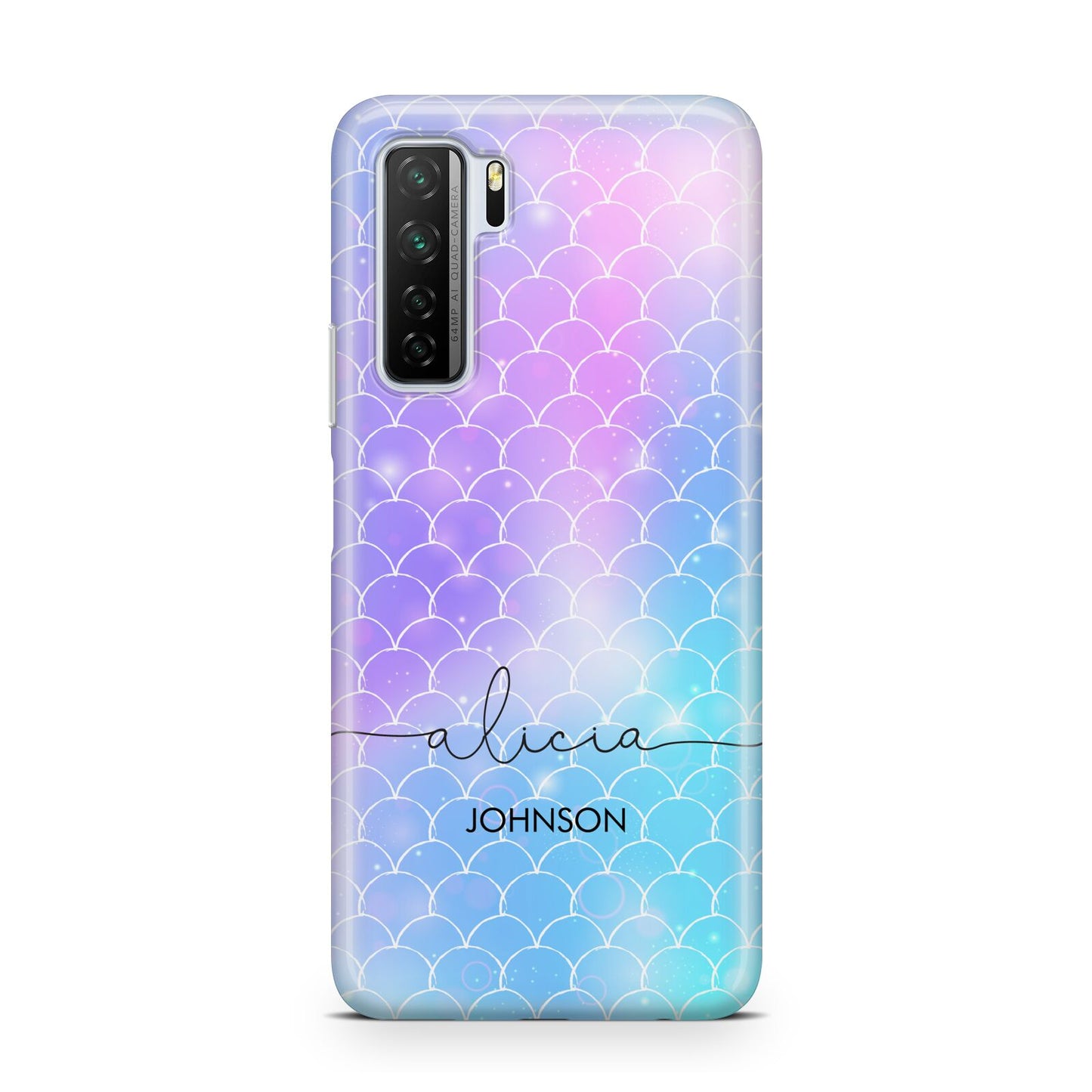 Personalised Mermaid Glitter with Names Huawei P40 Lite 5G Phone Case