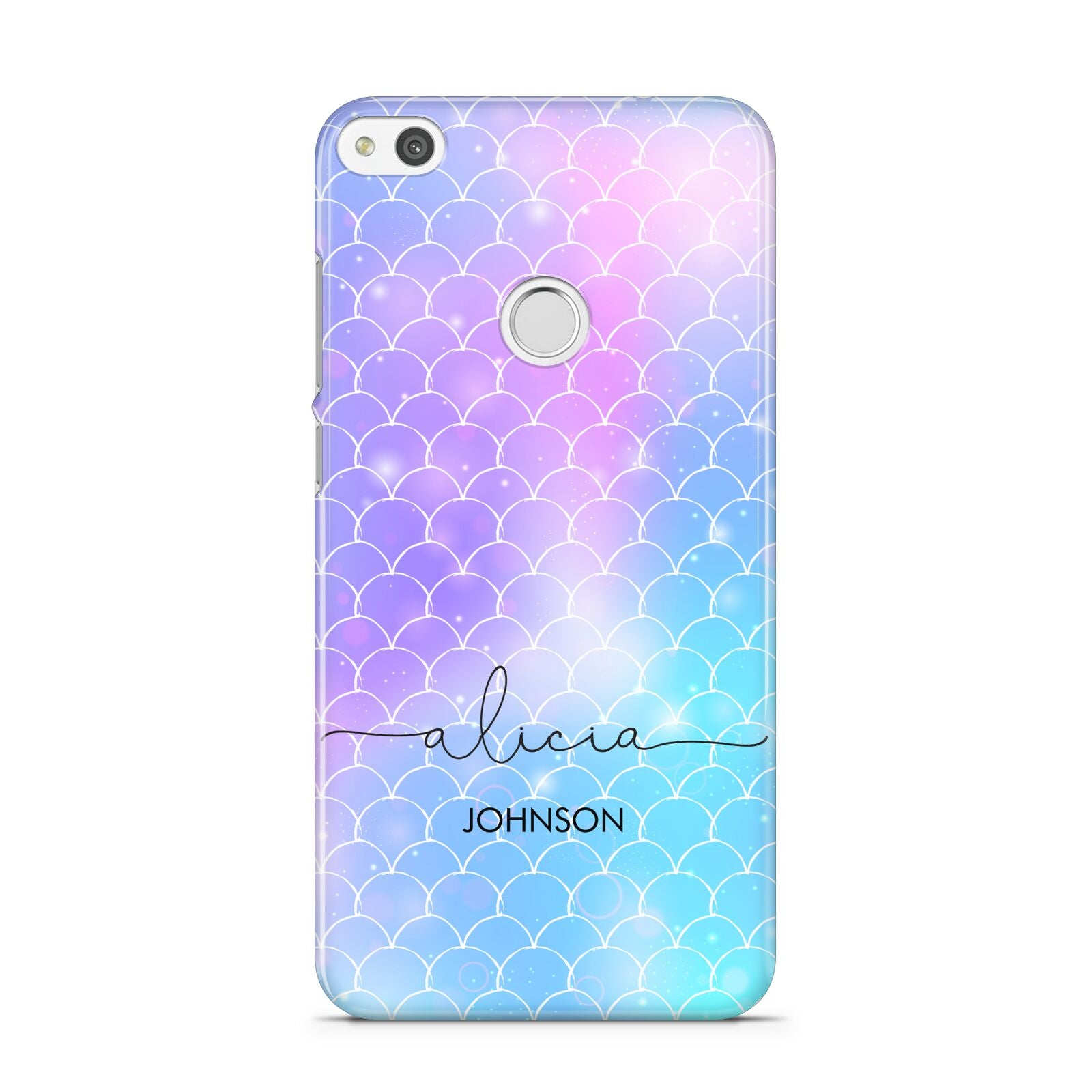 Personalised Mermaid Glitter with Names Huawei P8 Lite Case