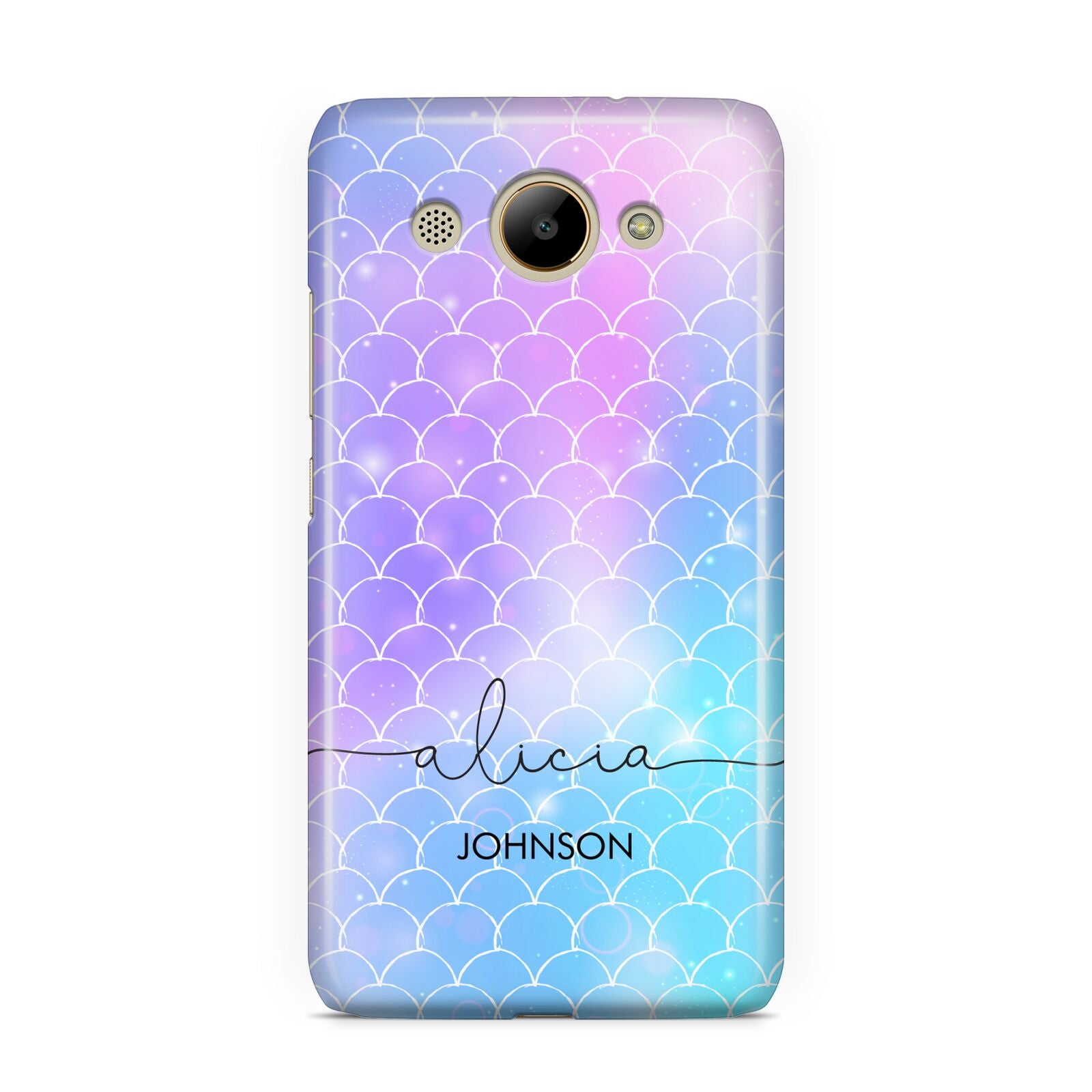 Personalised Mermaid Glitter with Names Huawei Y3 2017