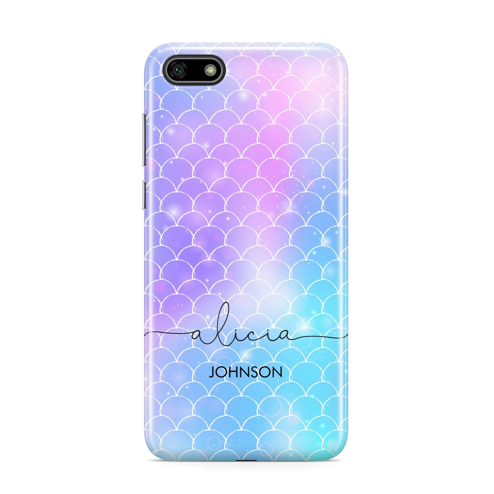 Personalised Mermaid Glitter with Names Huawei Y5 Prime 2018 Phone Case