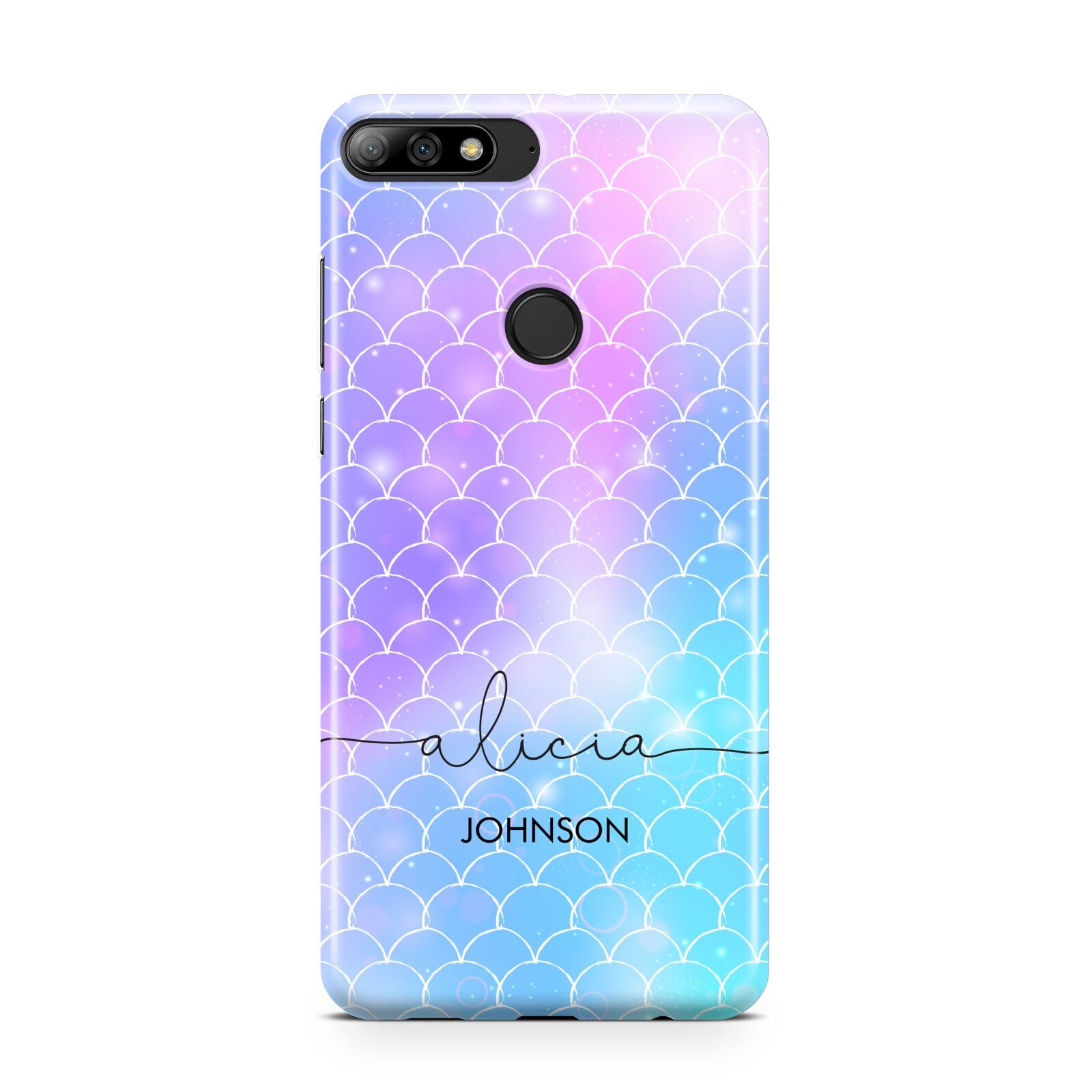 Personalised Mermaid Glitter with Names Huawei Y7 2018