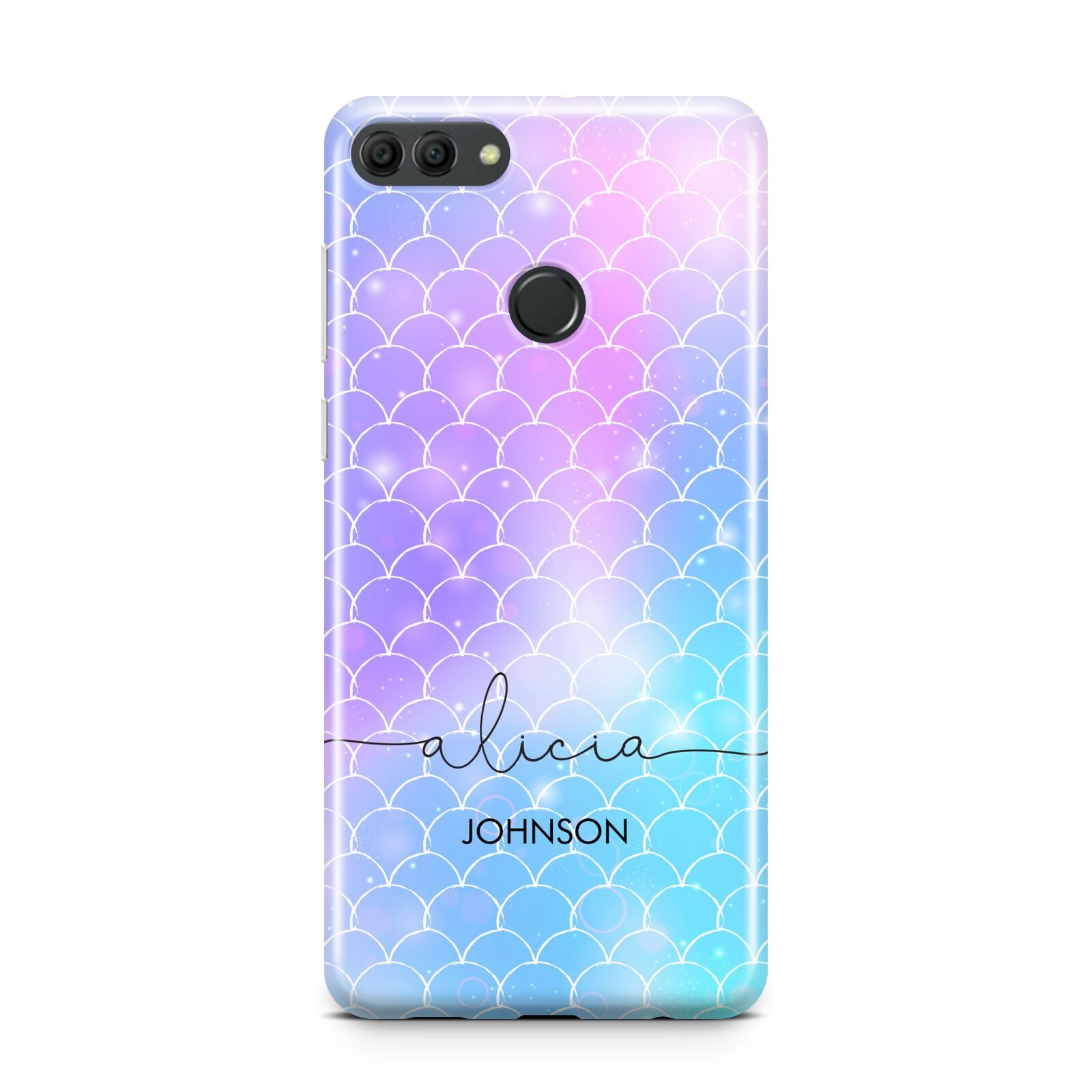 Personalised Mermaid Glitter with Names Huawei Y9 2018