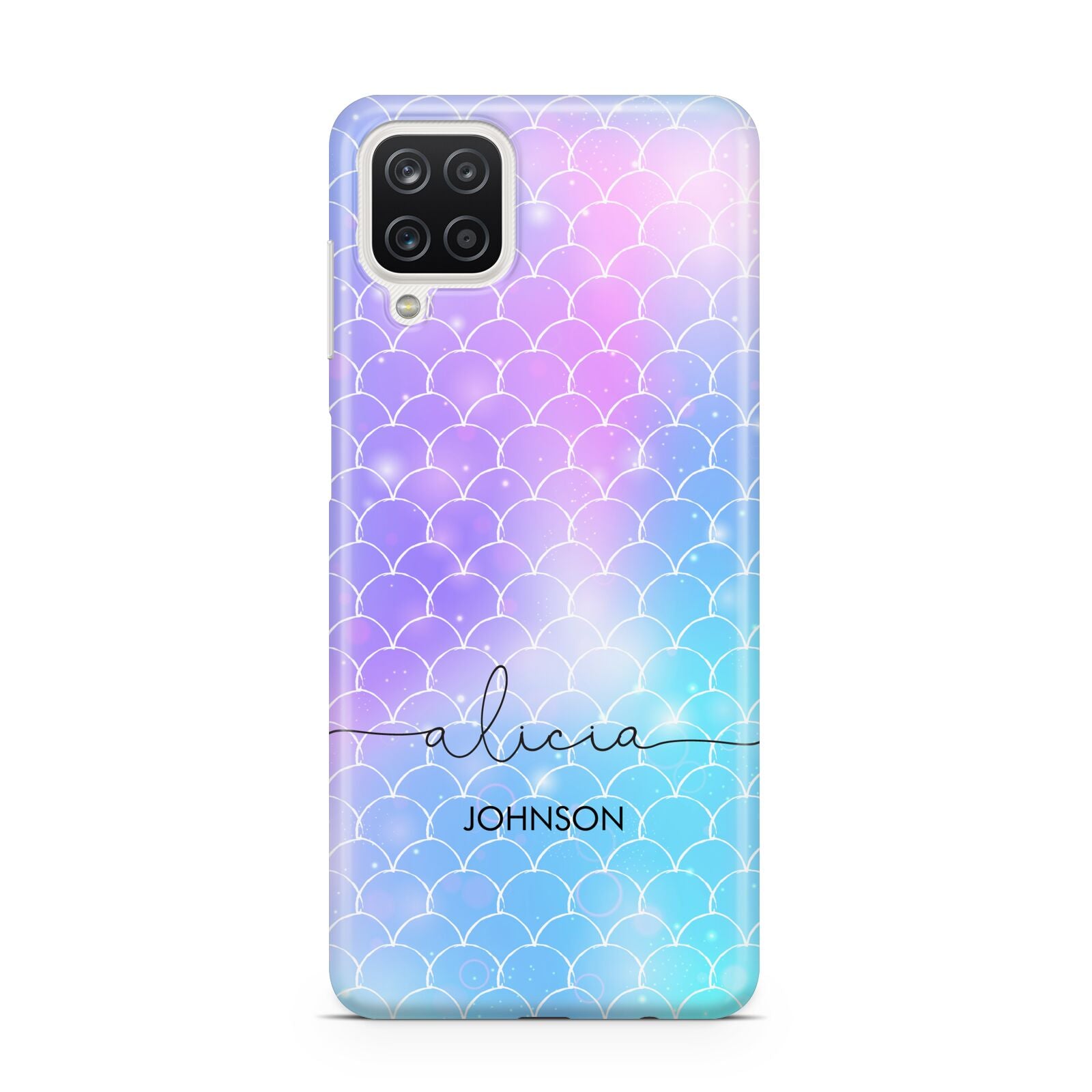 Personalised Mermaid Glitter with Names Samsung A12 Case