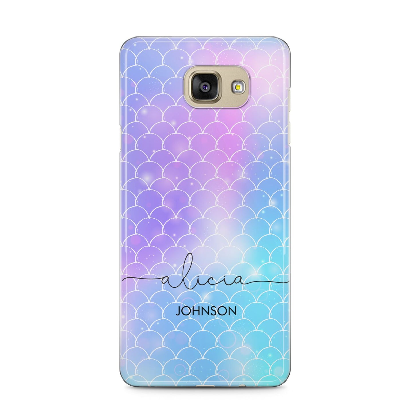 Personalised Mermaid Glitter with Names Samsung Galaxy A5 2016 Case on gold phone