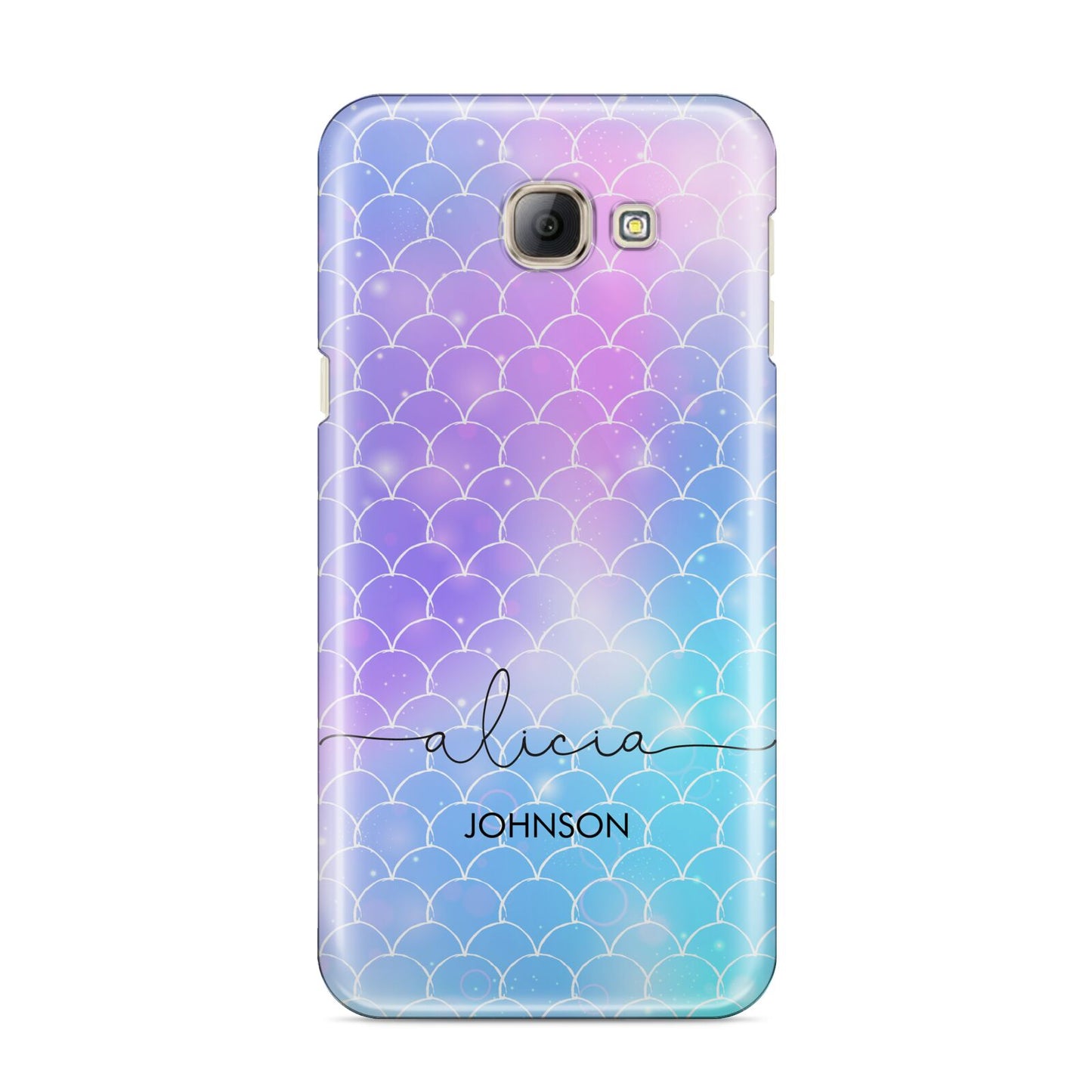 Personalised Mermaid Glitter with Names Samsung Galaxy A8 2016 Case