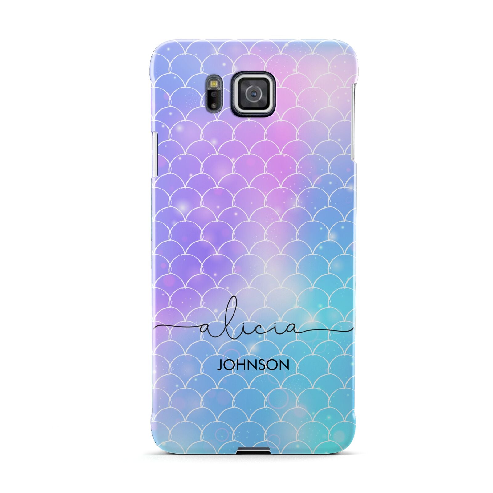 Personalised Mermaid Glitter with Names Samsung Galaxy Alpha Case