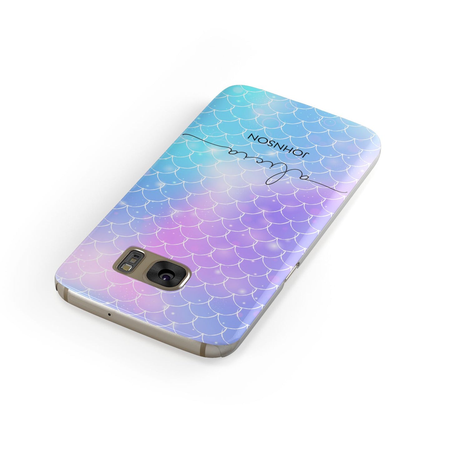 Personalised Mermaid Glitter with Names Samsung Galaxy Case Front Close Up