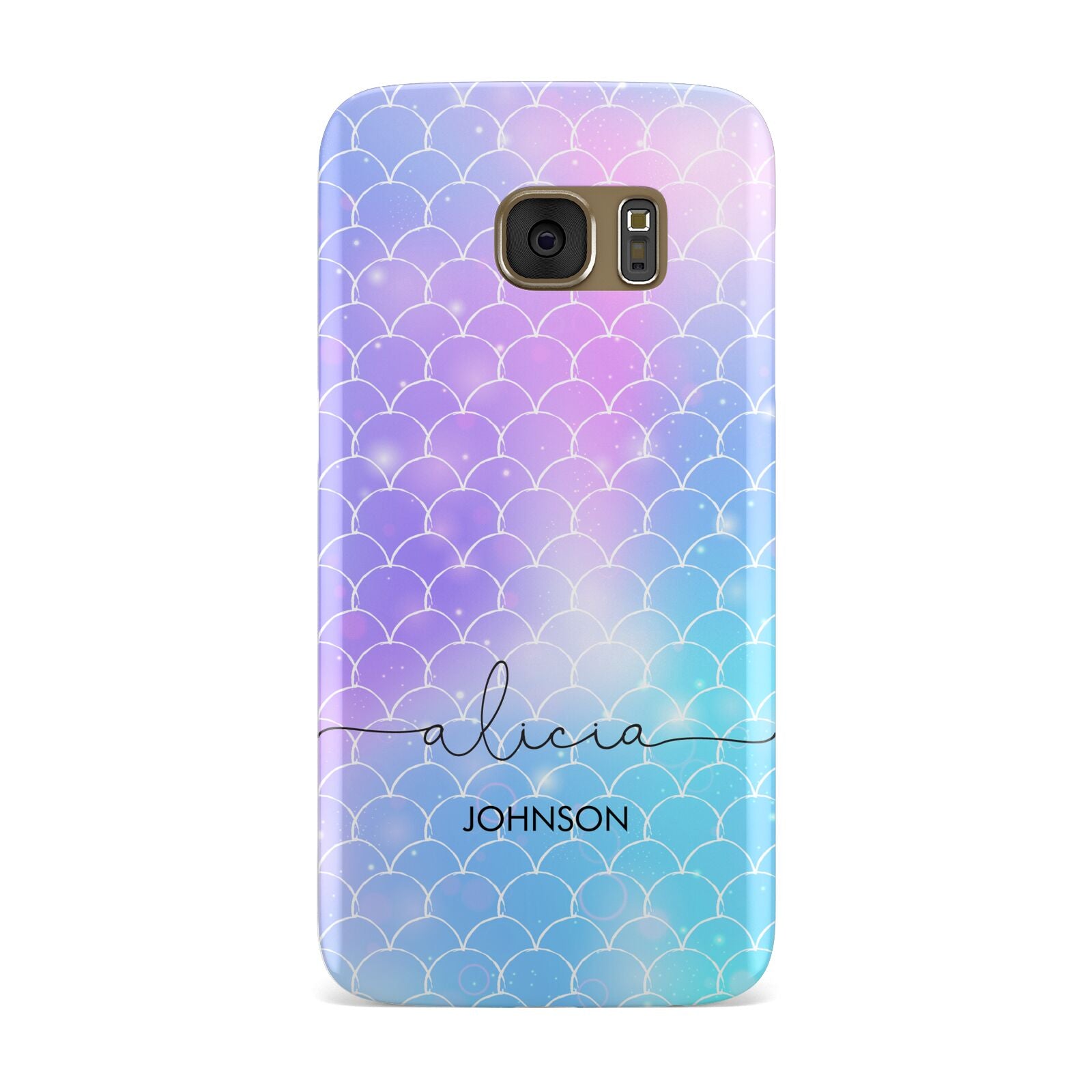 Personalised Mermaid Glitter with Names Samsung Galaxy Case