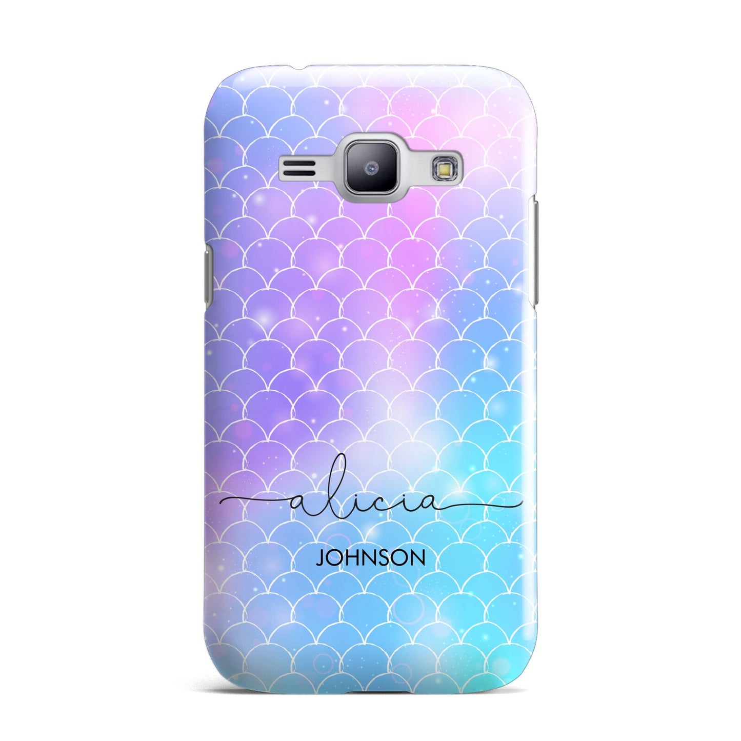 Personalised Mermaid Glitter with Names Samsung Galaxy J1 2015 Case