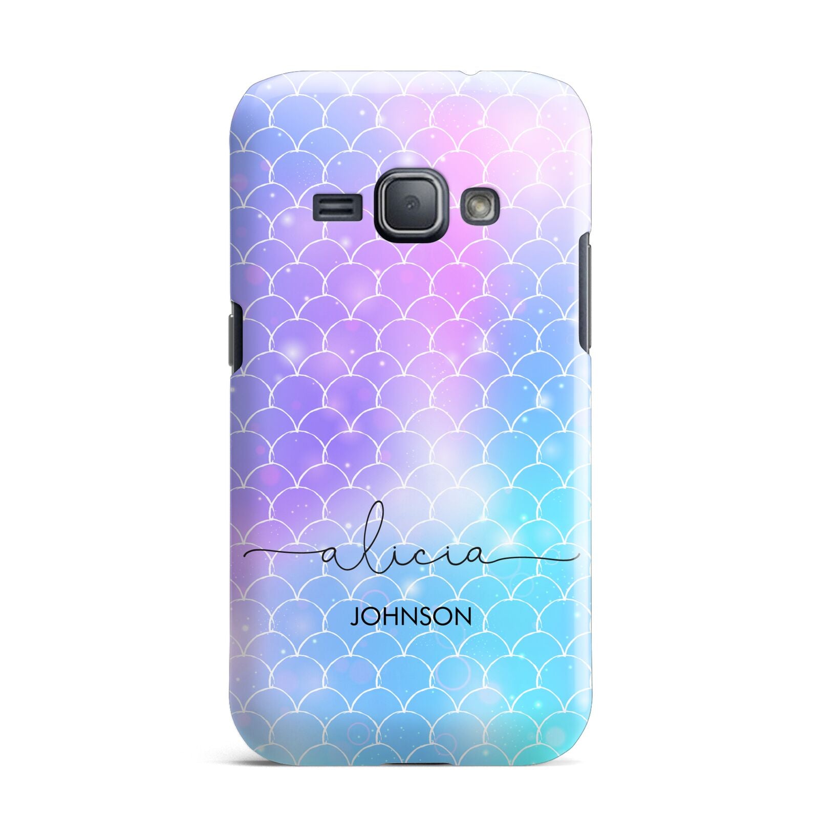 Personalised Mermaid Glitter with Names Samsung Galaxy J1 2016 Case