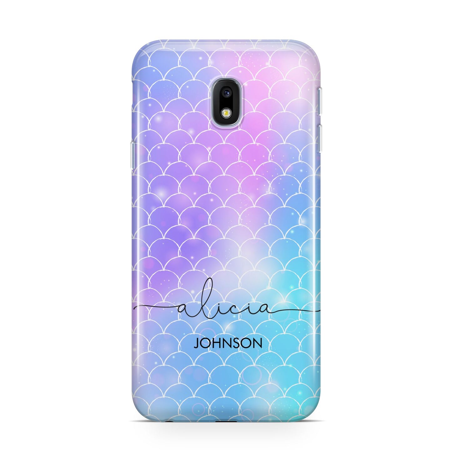 Personalised Mermaid Glitter with Names Samsung Galaxy J3 2017 Case