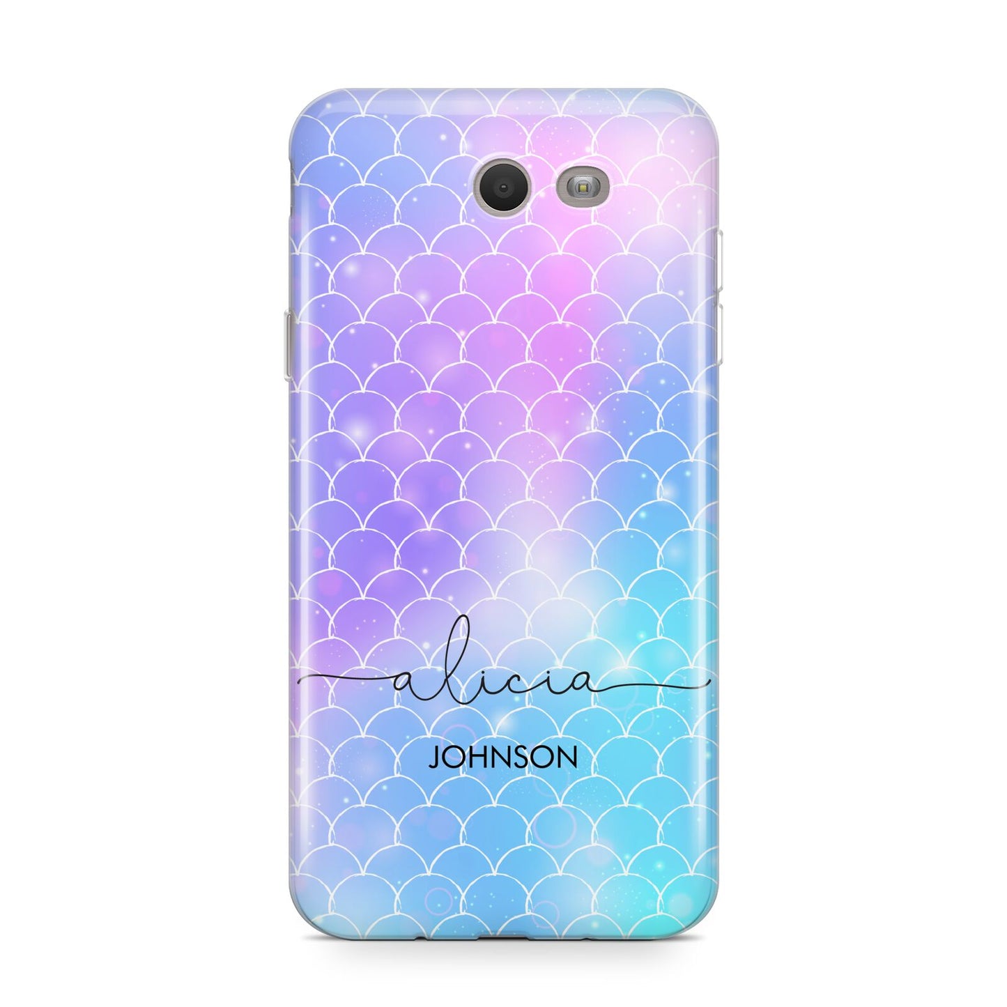 Personalised Mermaid Glitter with Names Samsung Galaxy J7 2017 Case