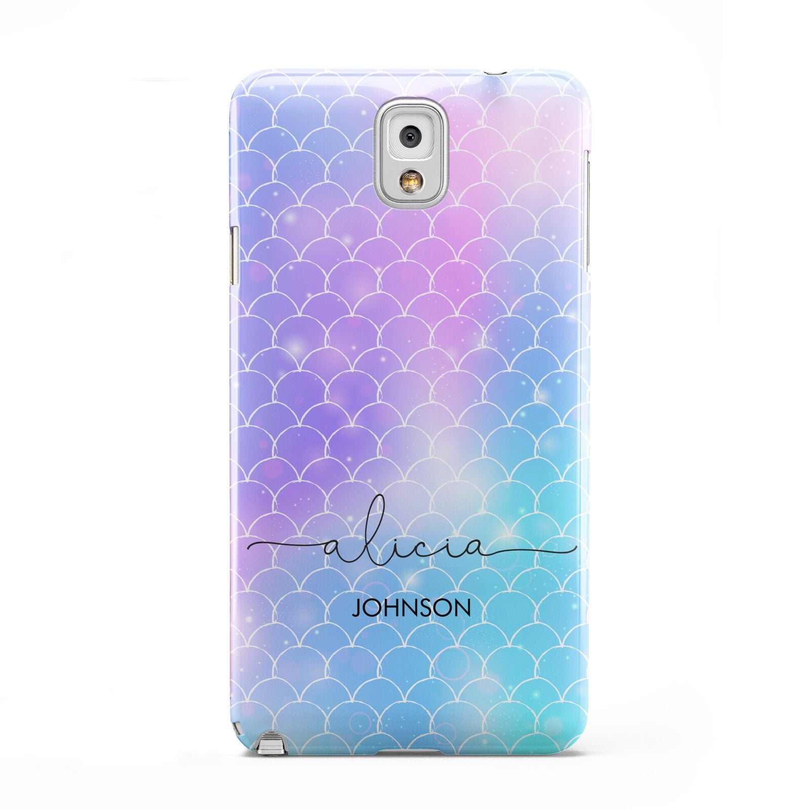 Personalised Mermaid Glitter with Names Samsung Galaxy Note 3 Case