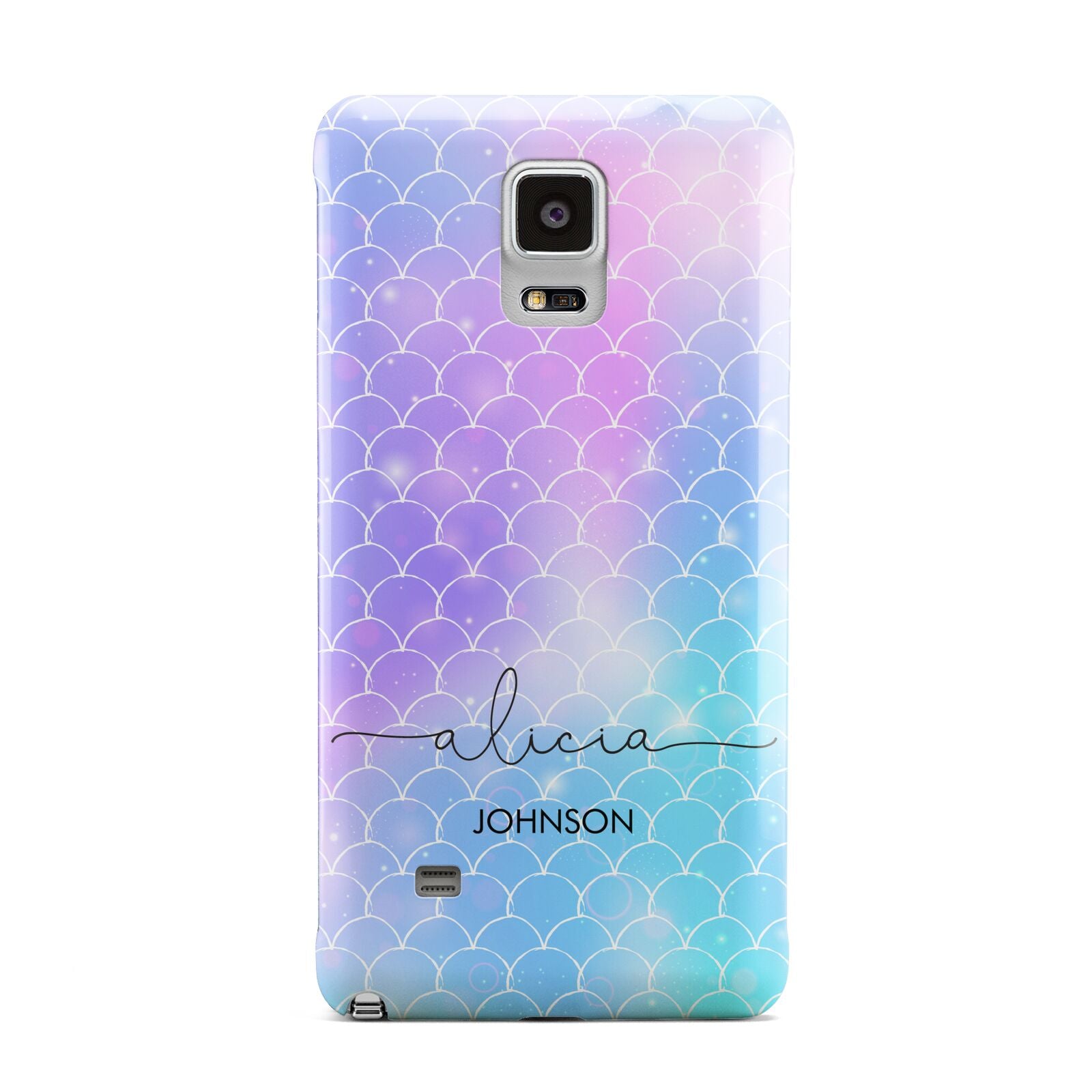 Personalised Mermaid Glitter with Names Samsung Galaxy Note 4 Case