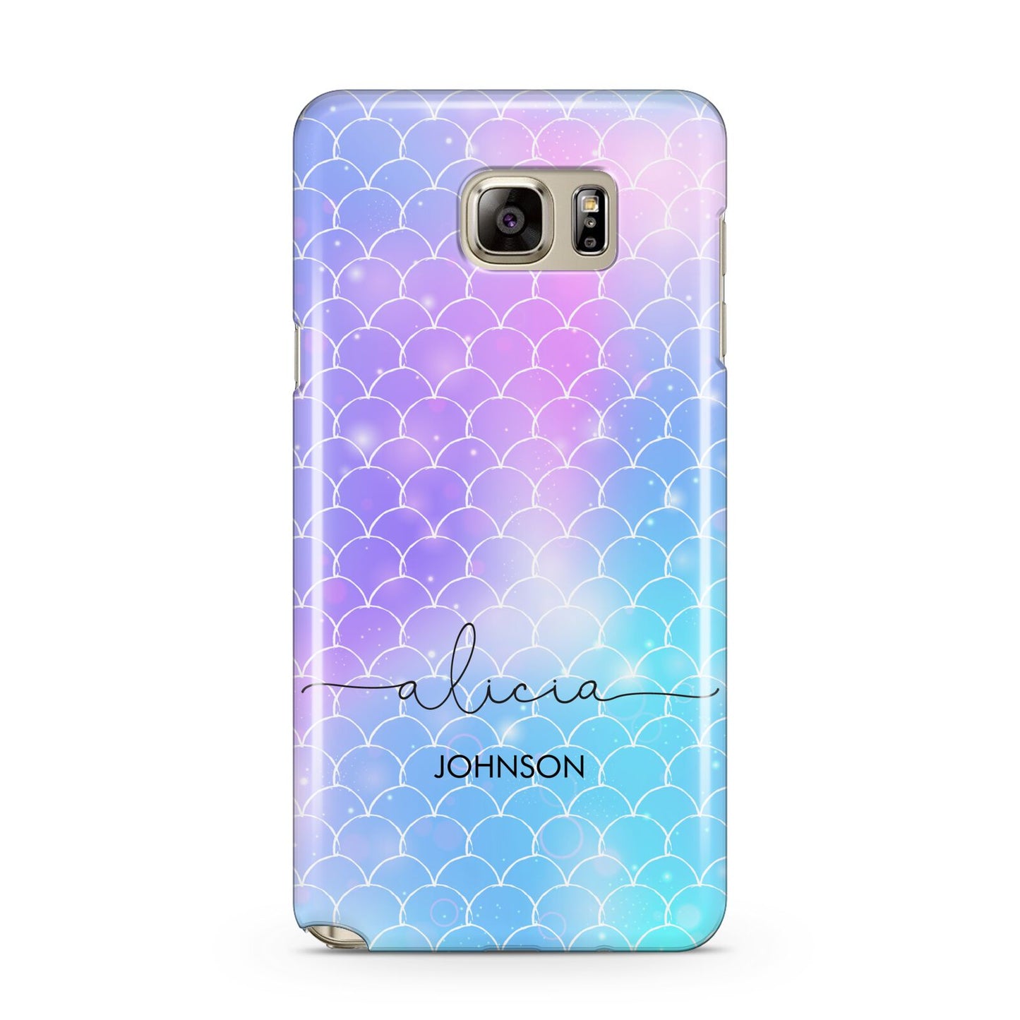 Personalised Mermaid Glitter with Names Samsung Galaxy Note 5 Case