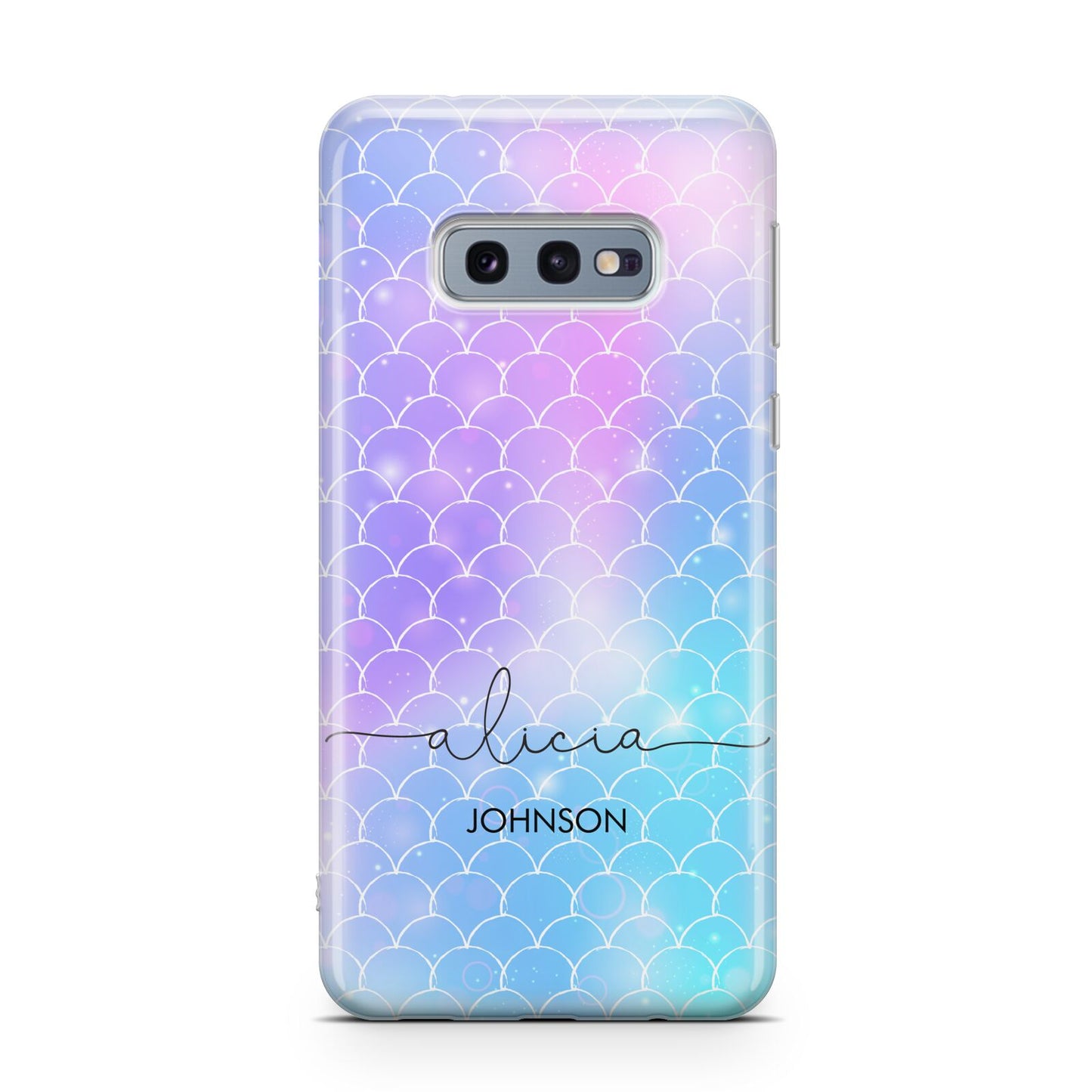 Personalised Mermaid Glitter with Names Samsung Galaxy S10E Case