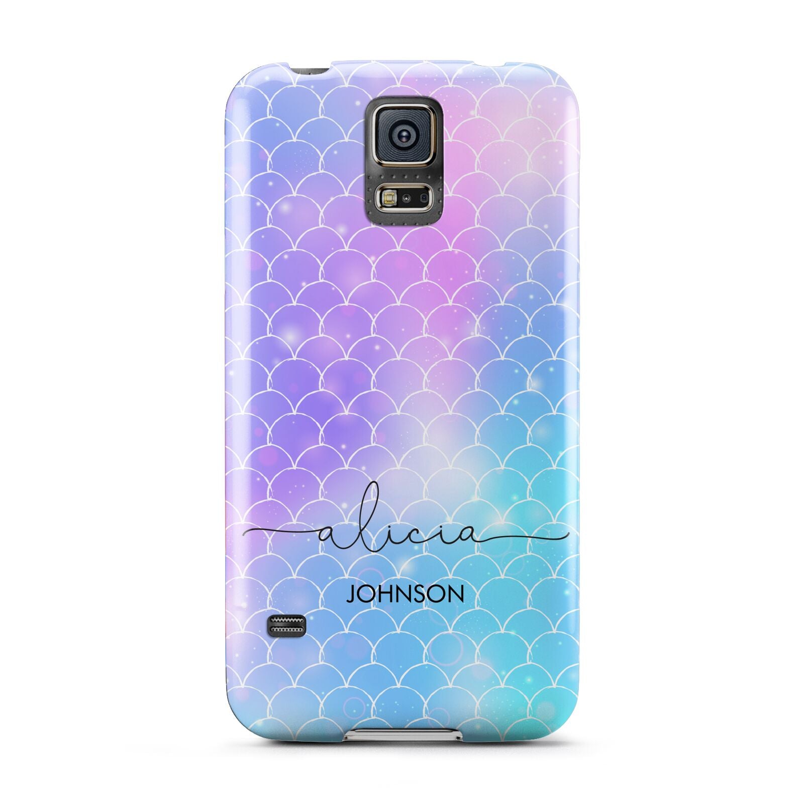 Personalised Mermaid Glitter with Names Samsung Galaxy S5 Case