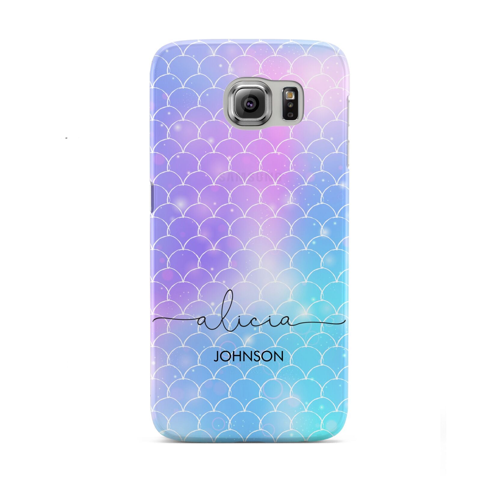 Personalised Mermaid Glitter with Names Samsung Galaxy S6 Case