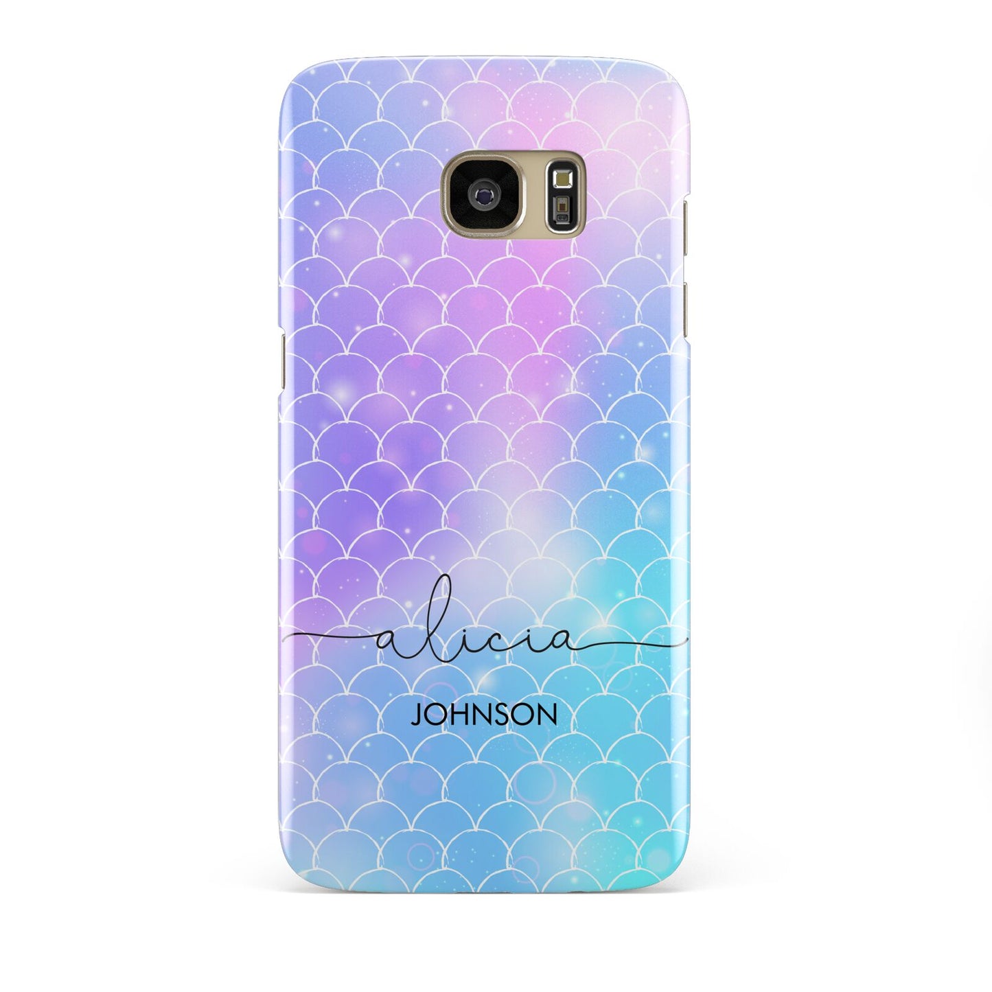 Personalised Mermaid Glitter with Names Samsung Galaxy S7 Edge Case