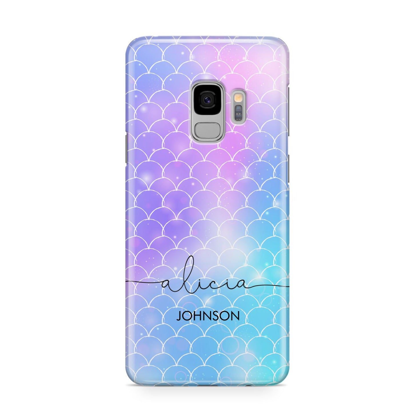 Personalised Mermaid Glitter with Names Samsung Galaxy S9 Case