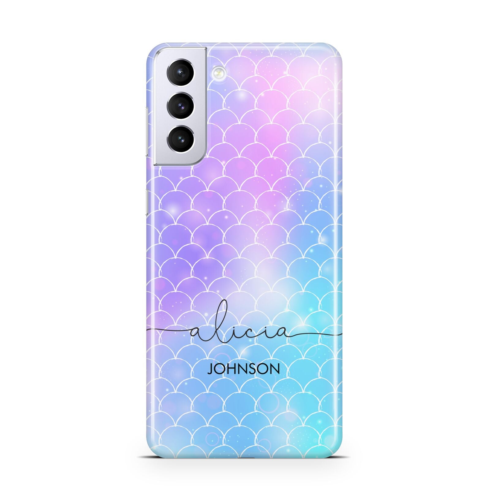 Personalised Mermaid Glitter with Names Samsung S21 Plus Case