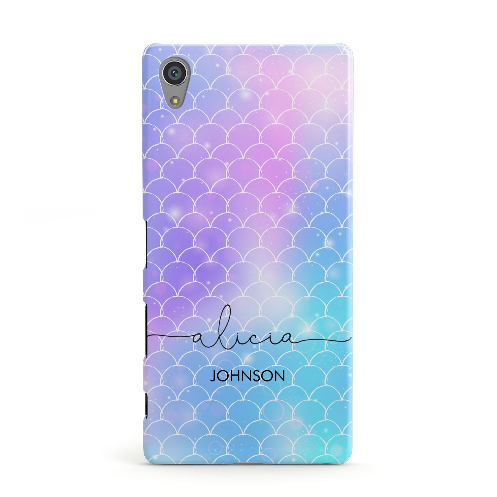 Personalised Mermaid Glitter with Names Sony Xperia Case