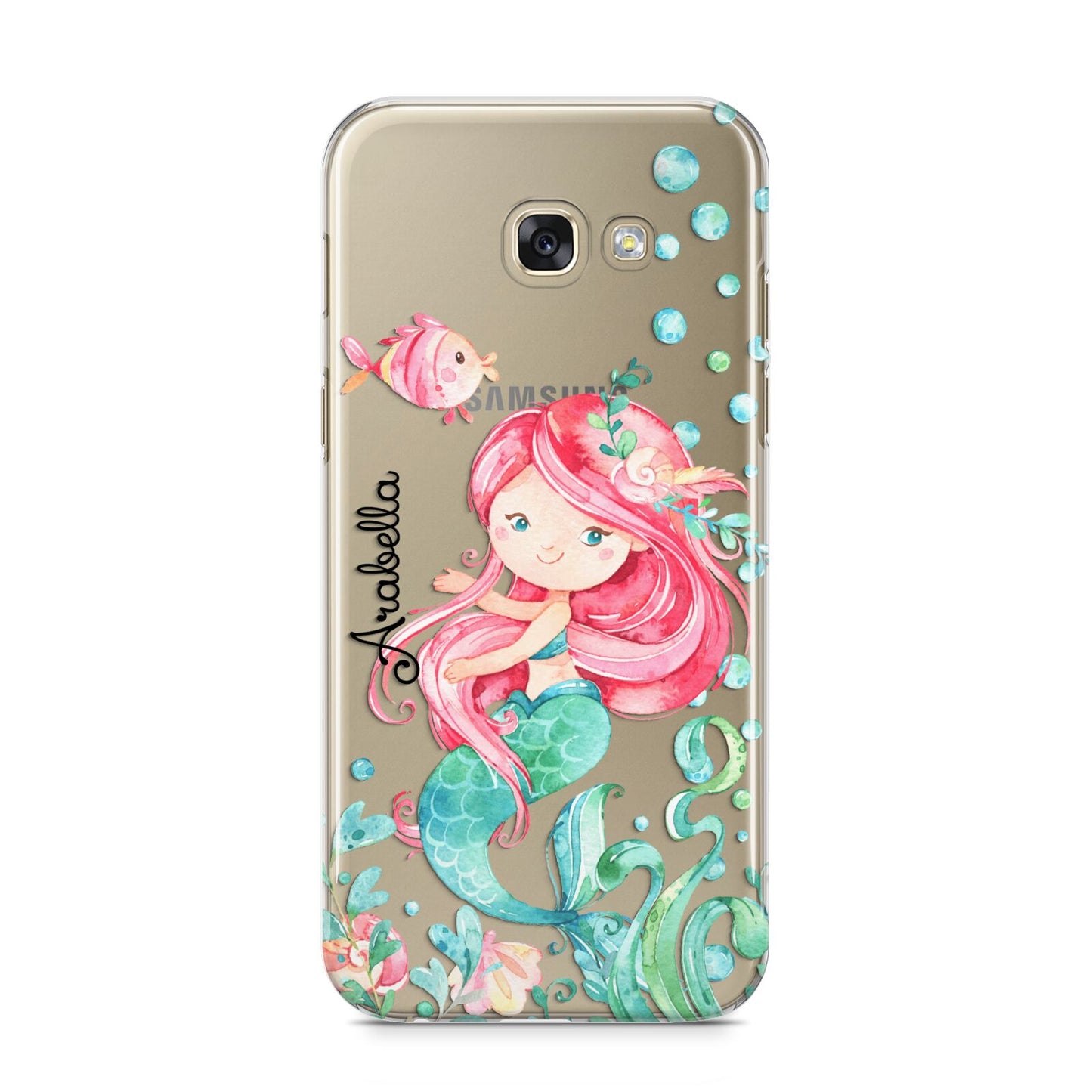 Personalised Mermaid Samsung Galaxy A5 2017 Case on gold phone