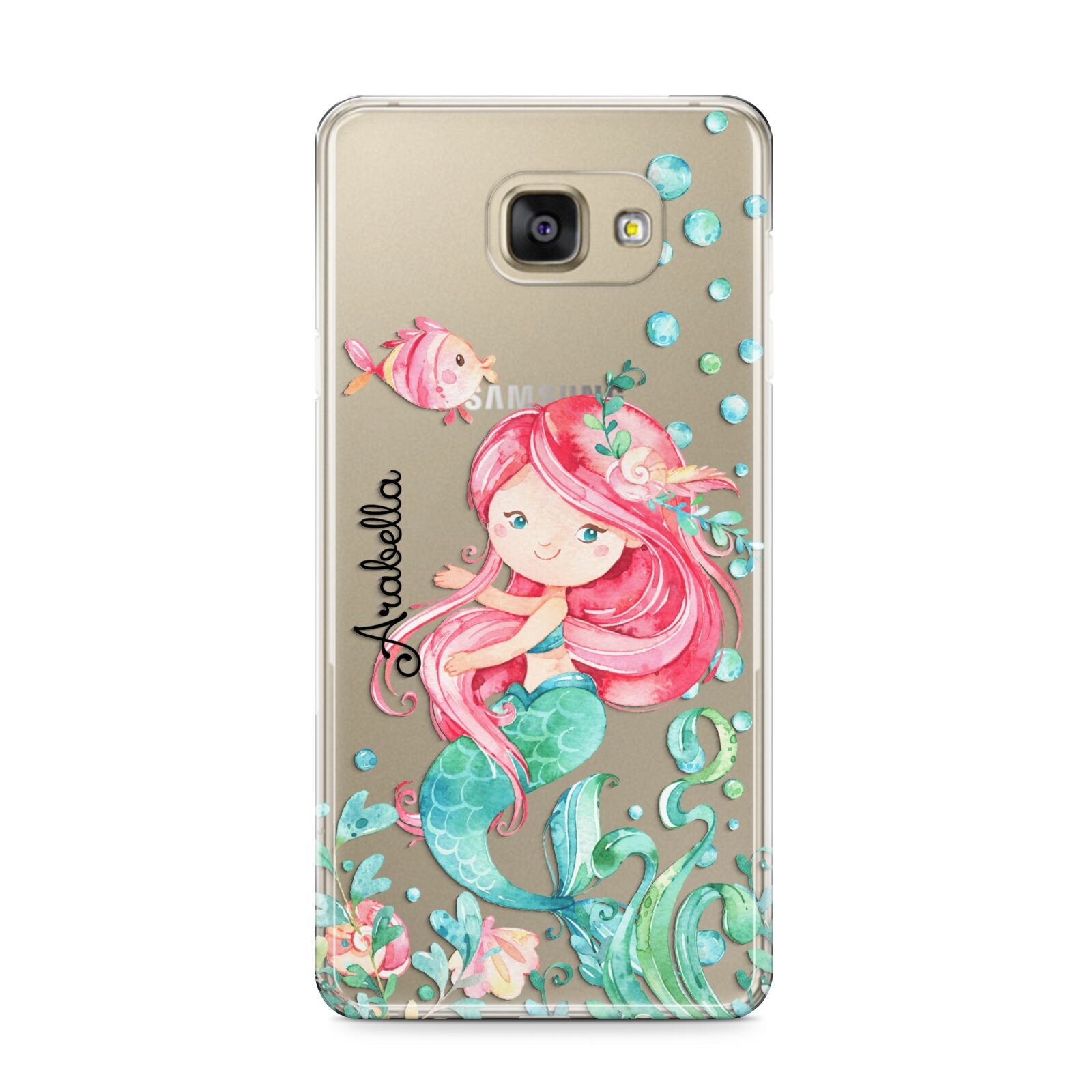 Personalised Mermaid Samsung Galaxy A9 2016 Case on gold phone