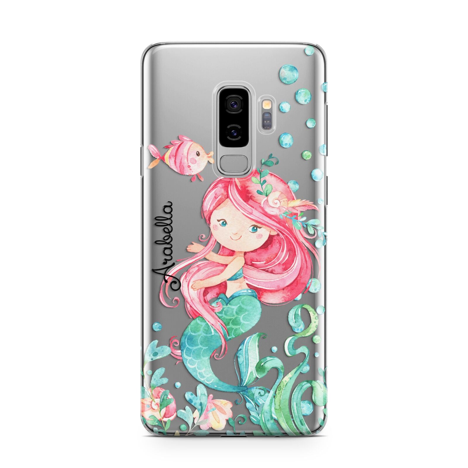 Personalised Mermaid Samsung Galaxy S9 Plus Case on Silver phone