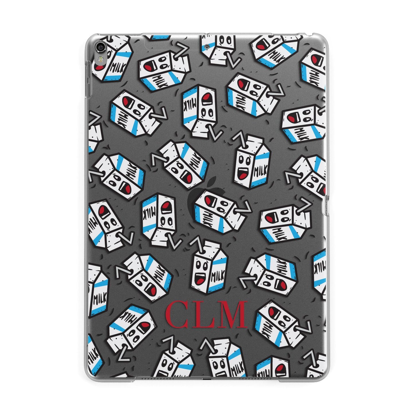 Personalised Milk Carton Initials Apple iPad Grey Case