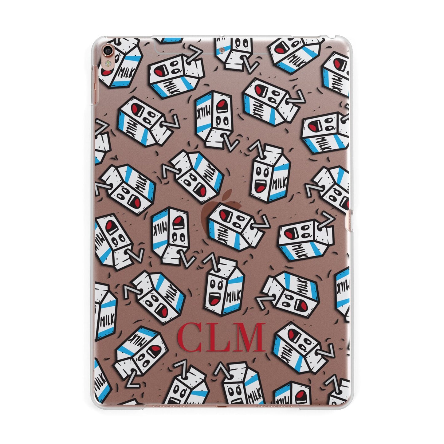 Personalised Milk Carton Initials Apple iPad Rose Gold Case