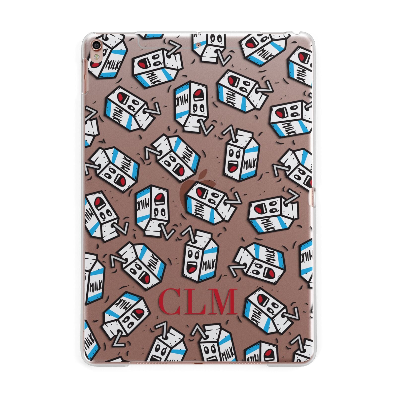 Personalised Milk Carton Initials Apple iPad Rose Gold Case