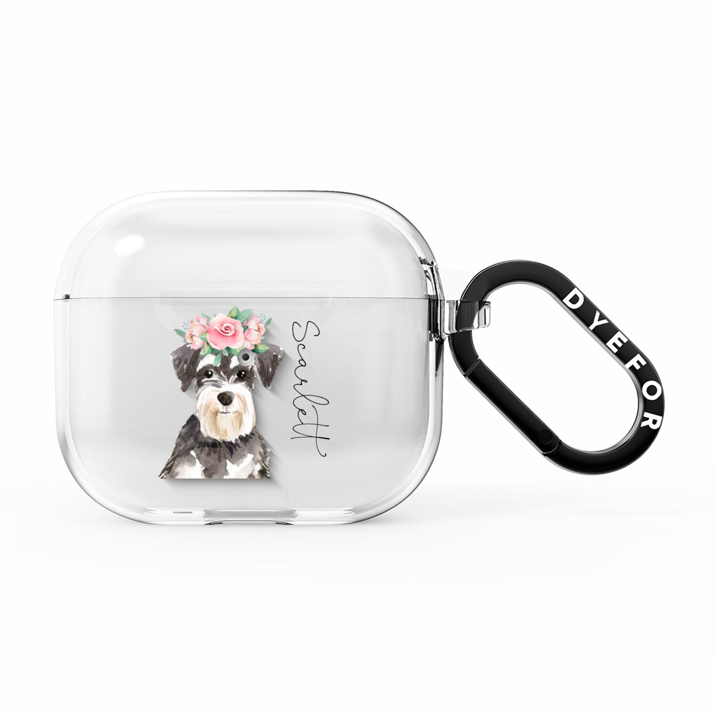 Personalised Miniature Schnauzer AirPods Clear Case 3rd Gen