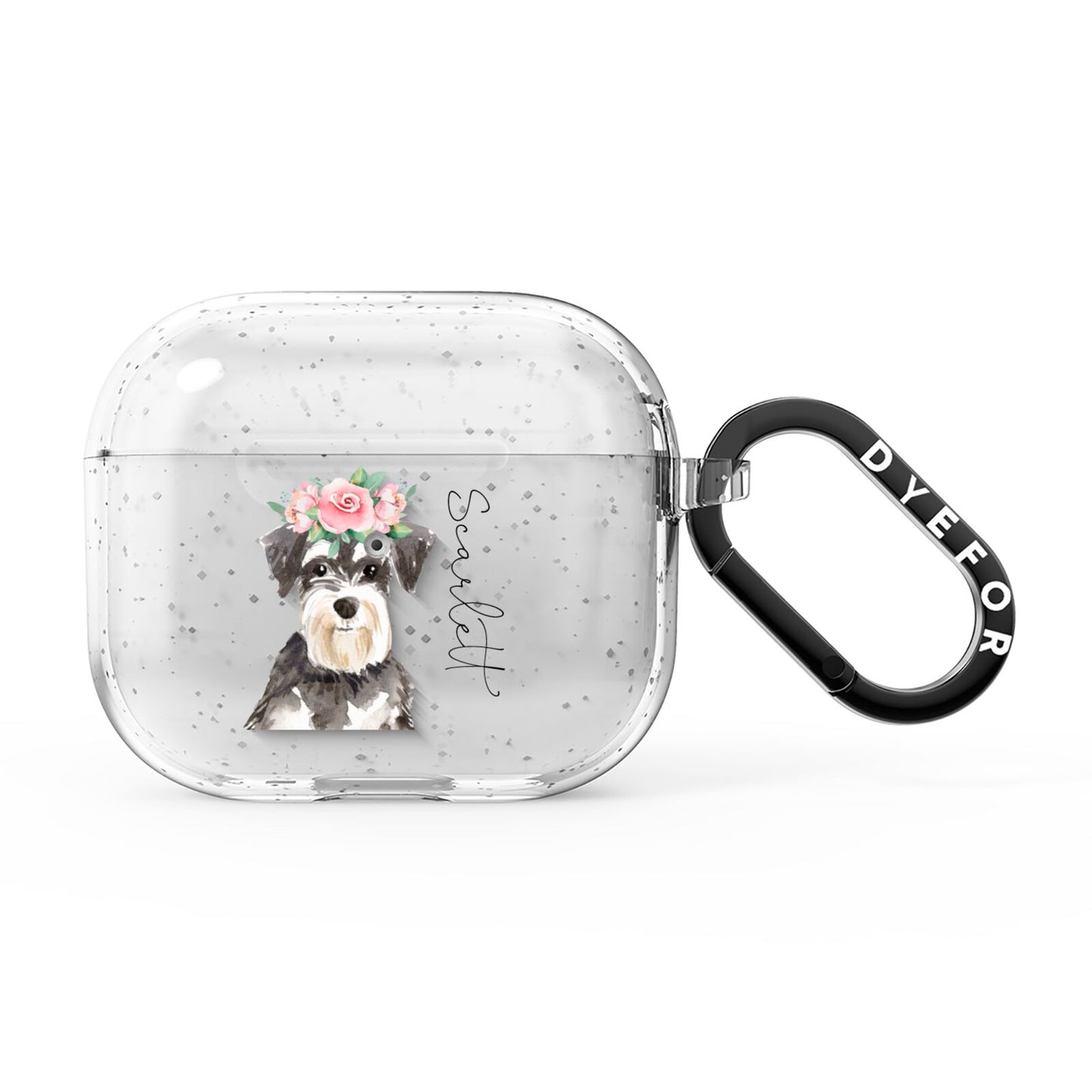 Personalised Miniature Schnauzer AirPods Glitter Case 3rd Gen