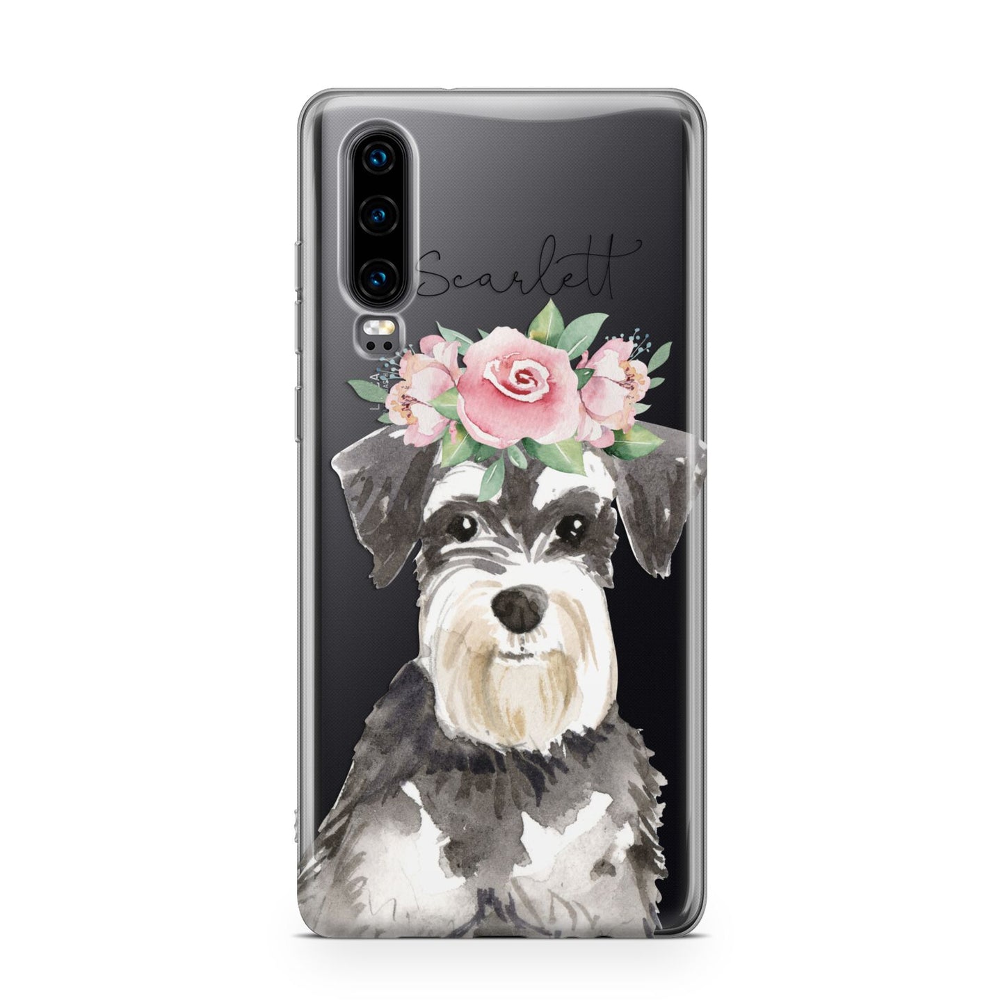 Personalised Miniature Schnauzer Huawei P30 Phone Case