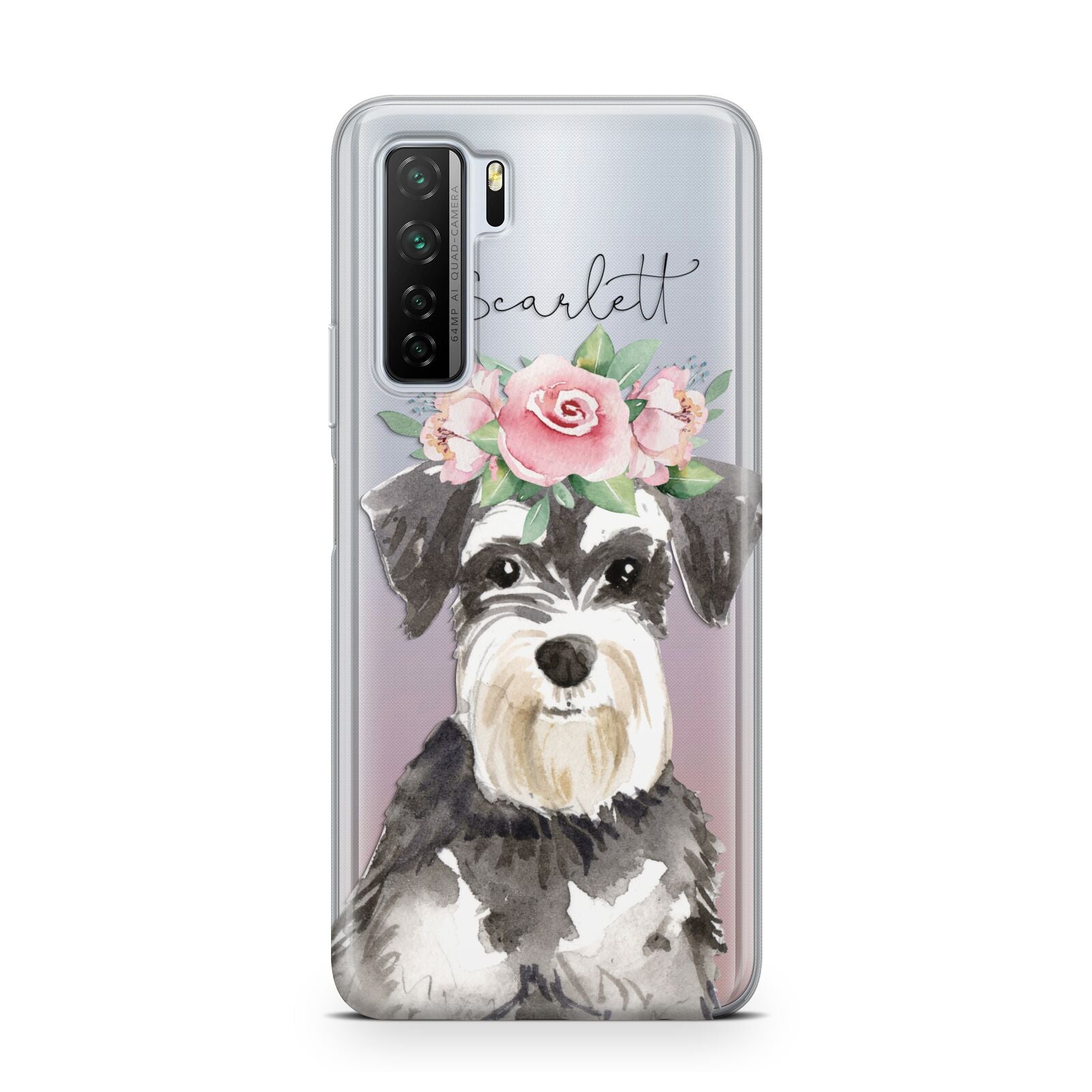 Personalised Miniature Schnauzer Huawei P40 Lite 5G Phone Case