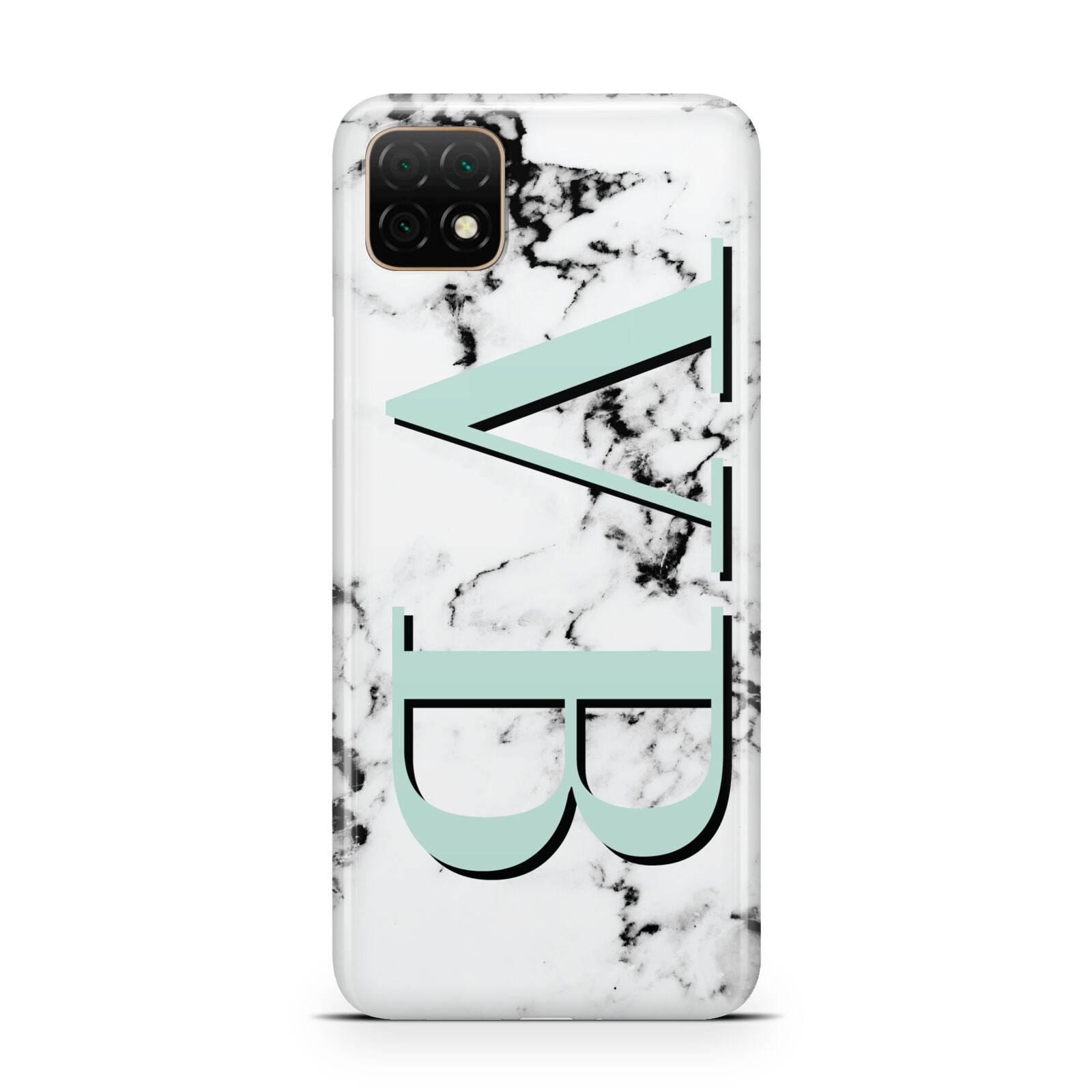 Personalised Mint Big Initials Marble Huawei Enjoy 20 Phone Case