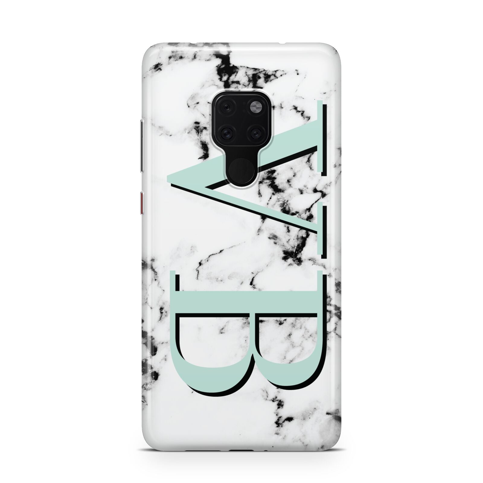 Personalised Mint Big Initials Marble Huawei Mate 20 Phone Case