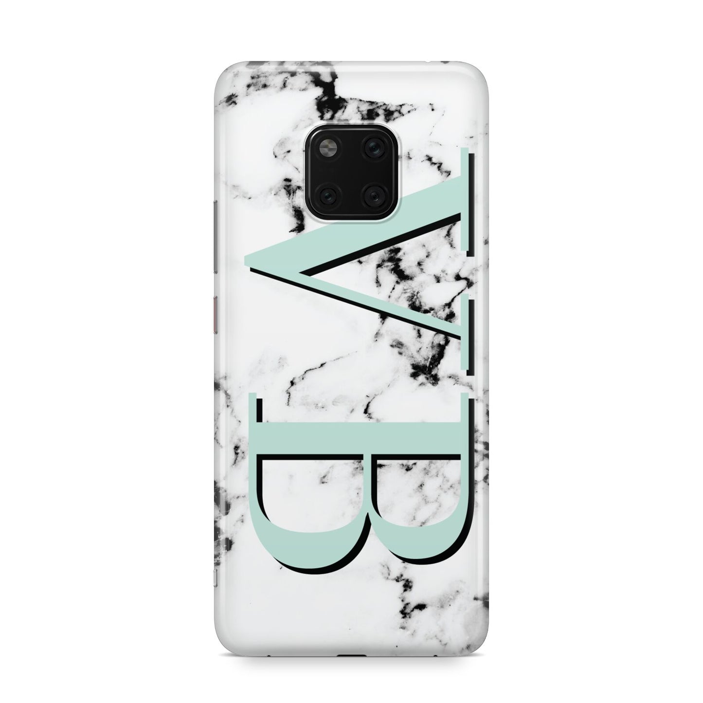 Personalised Mint Big Initials Marble Huawei Mate 20 Pro Phone Case