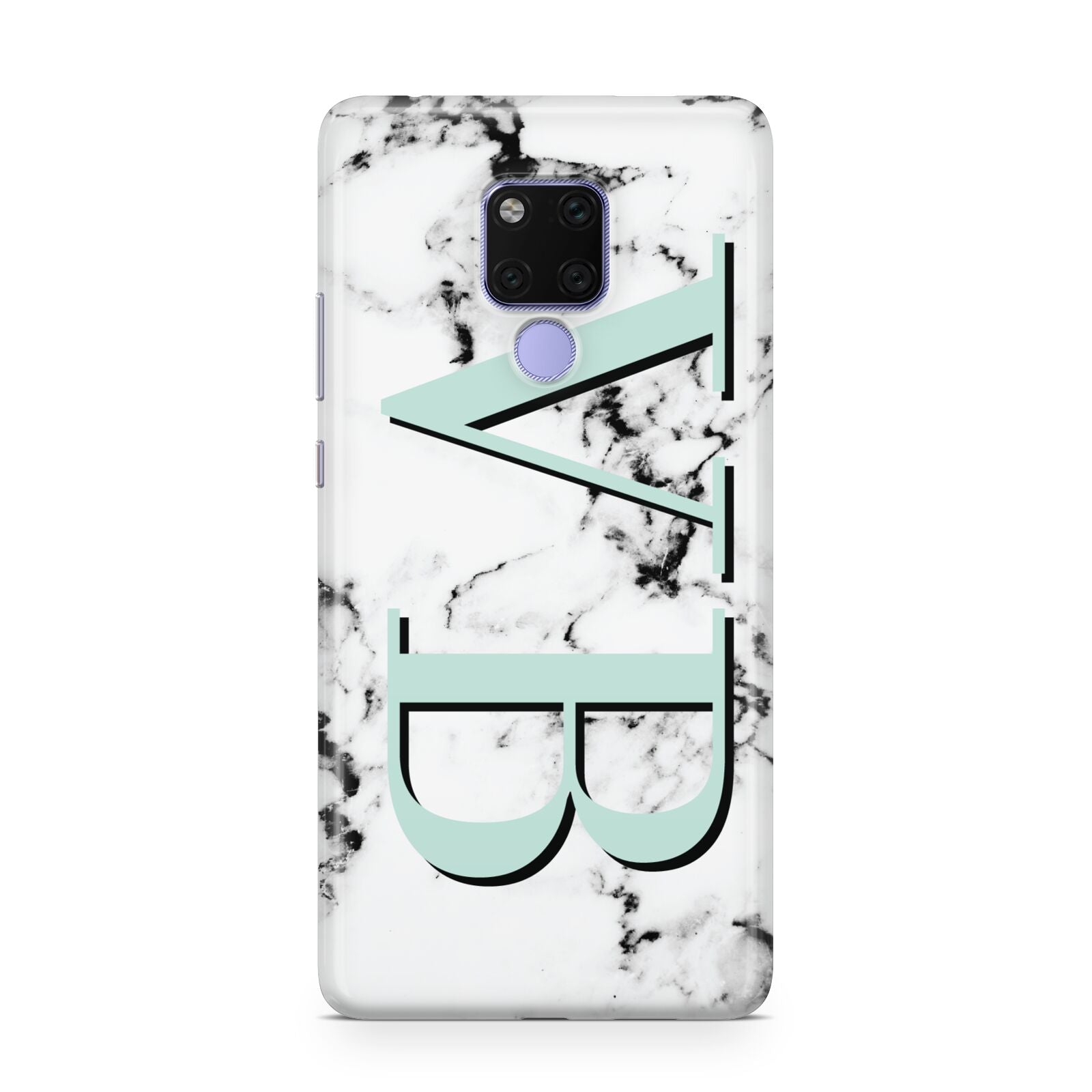 Personalised Mint Big Initials Marble Huawei Mate 20X Phone Case