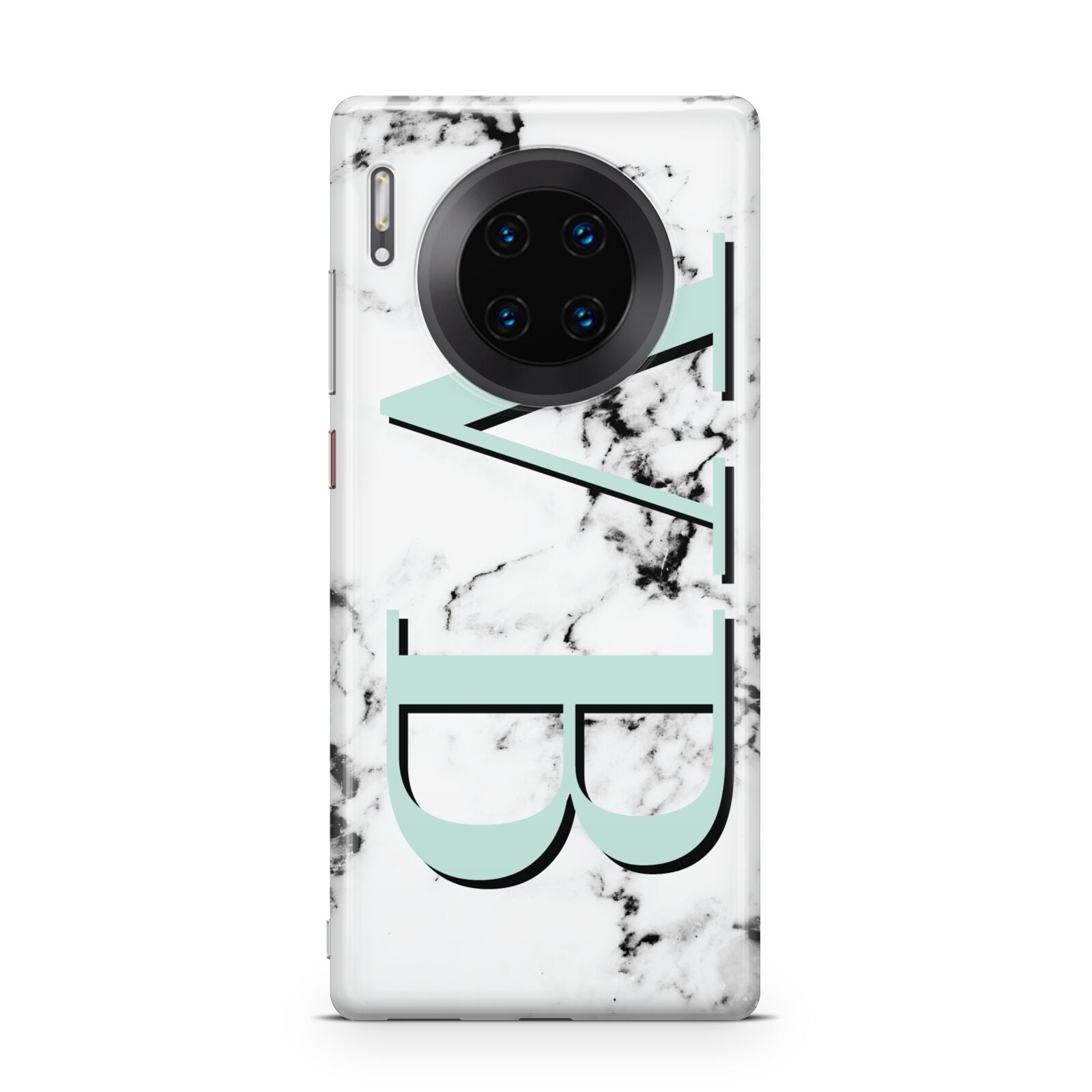 Personalised Mint Big Initials Marble Huawei Mate 30 Pro Phone Case